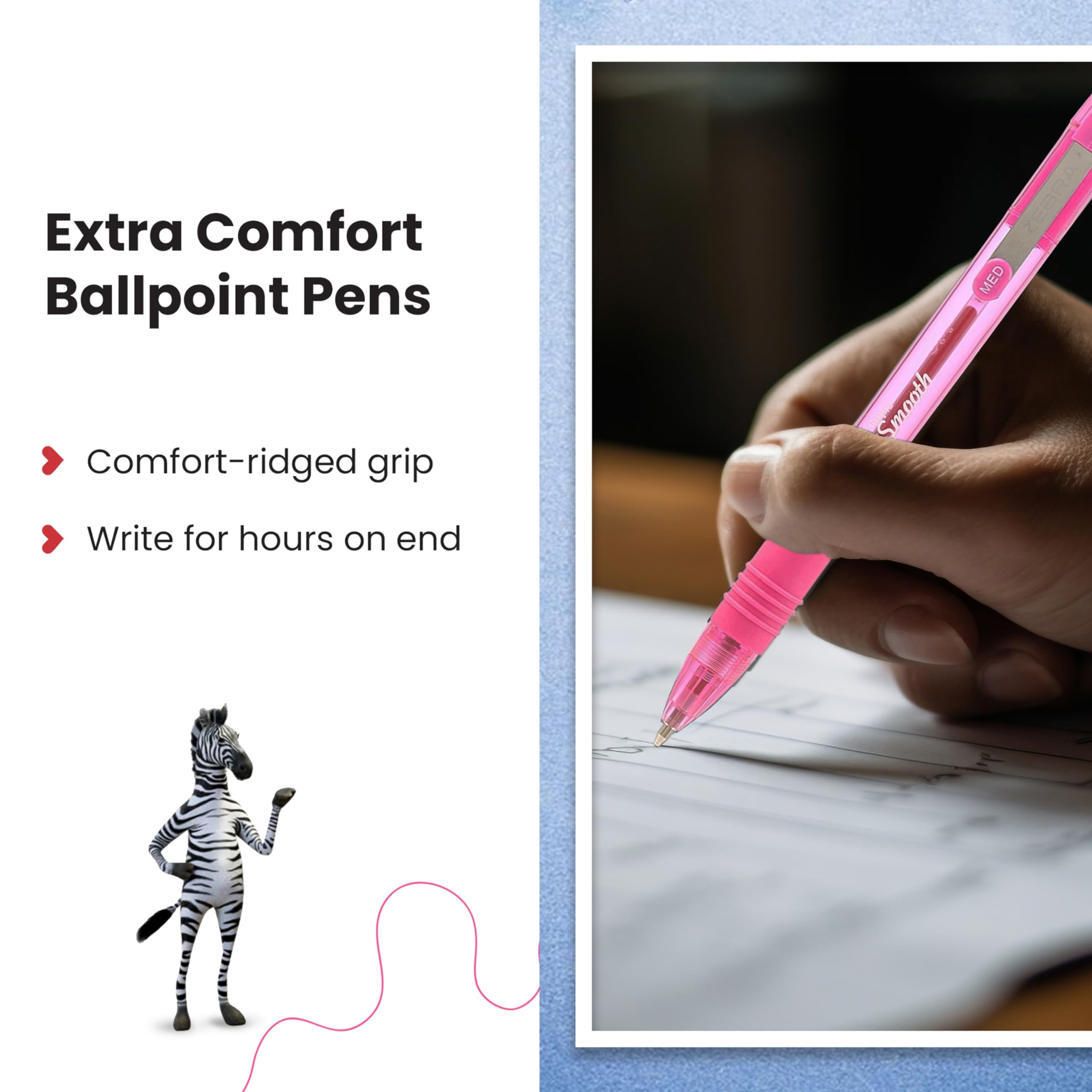Zebra Pen Z-Grip Smooth Ballpoint Pen - Pink Ink, 1.0mm Medium Point | 12 Count Pack 4