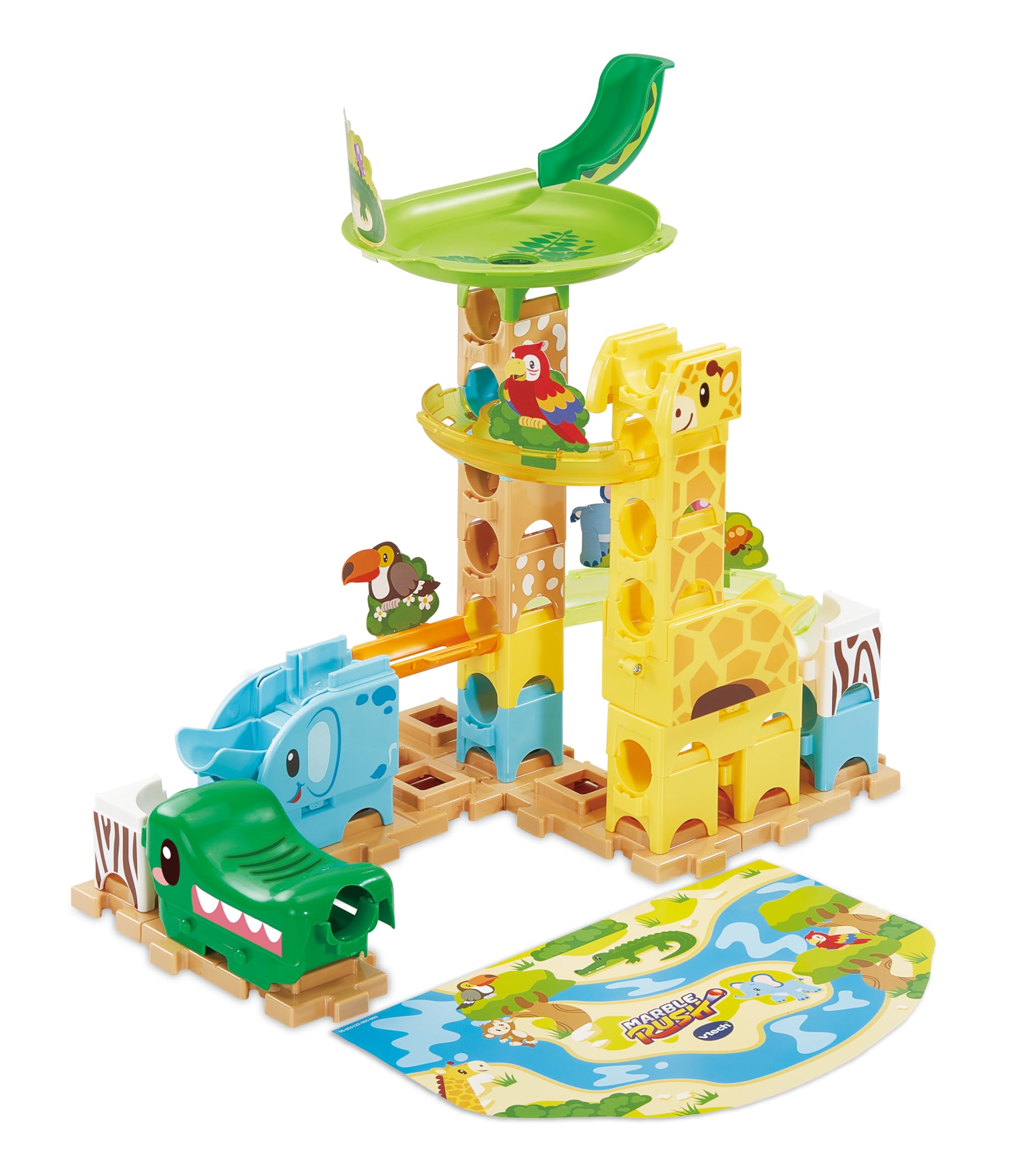 VTech Marble Rush Safari Slides Construction Set for Kids | 58 Pieces | Ages 3+ 2