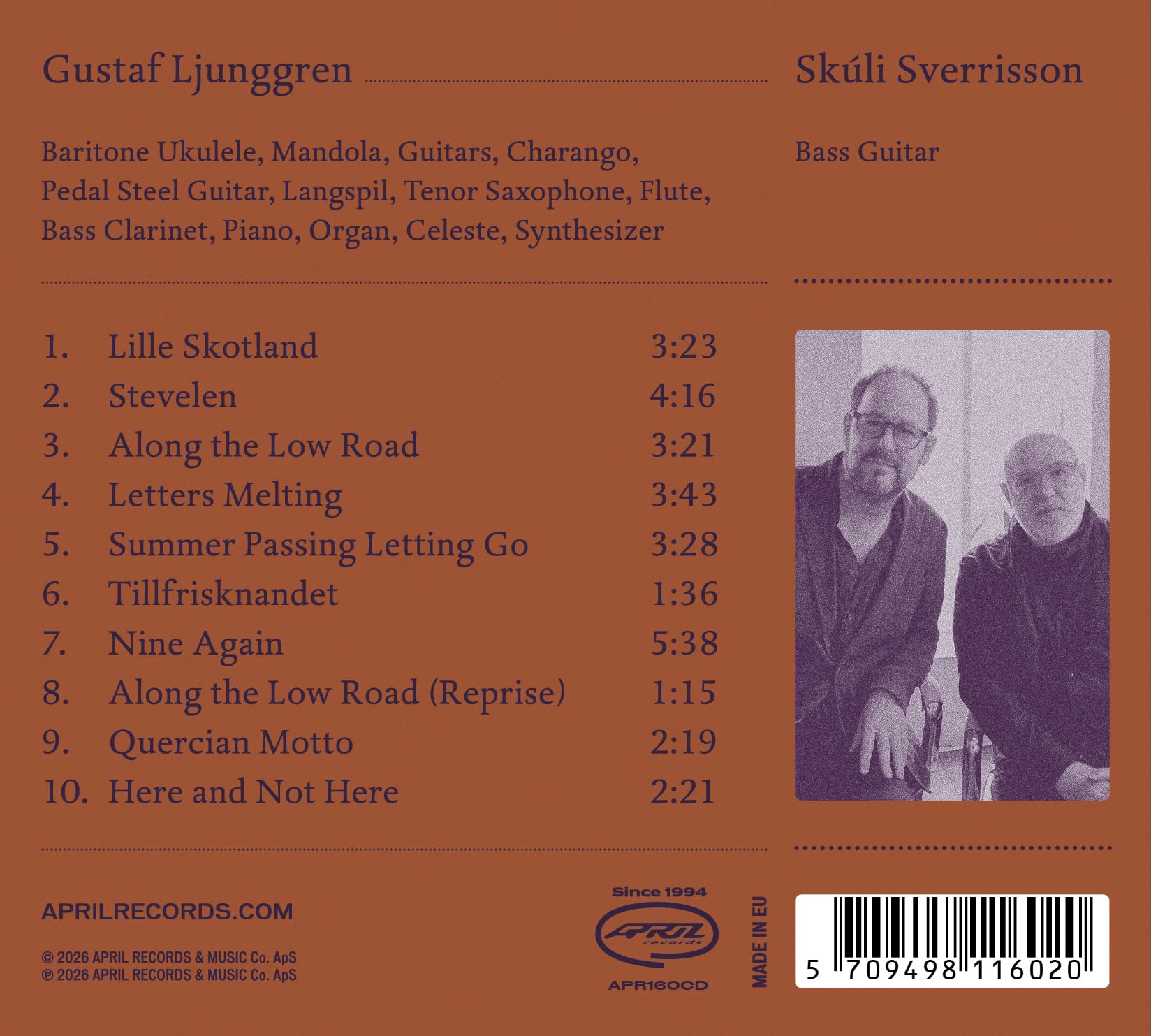 Gustaf Ljunggren With Skuli Sverrisson - Along The Low Road [audioCD] 3