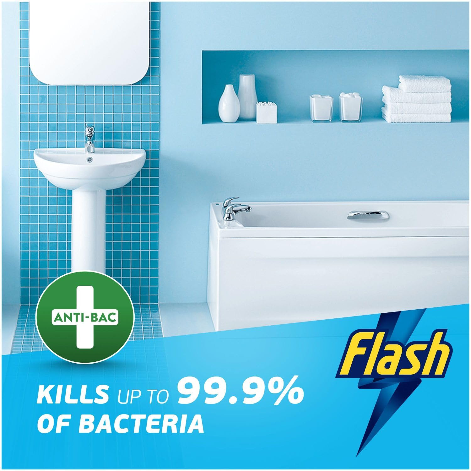 Flash Bathroom Cleaner Spray - Antibacterial, Removes Soap Scum & Water Marks | 800 ml 3