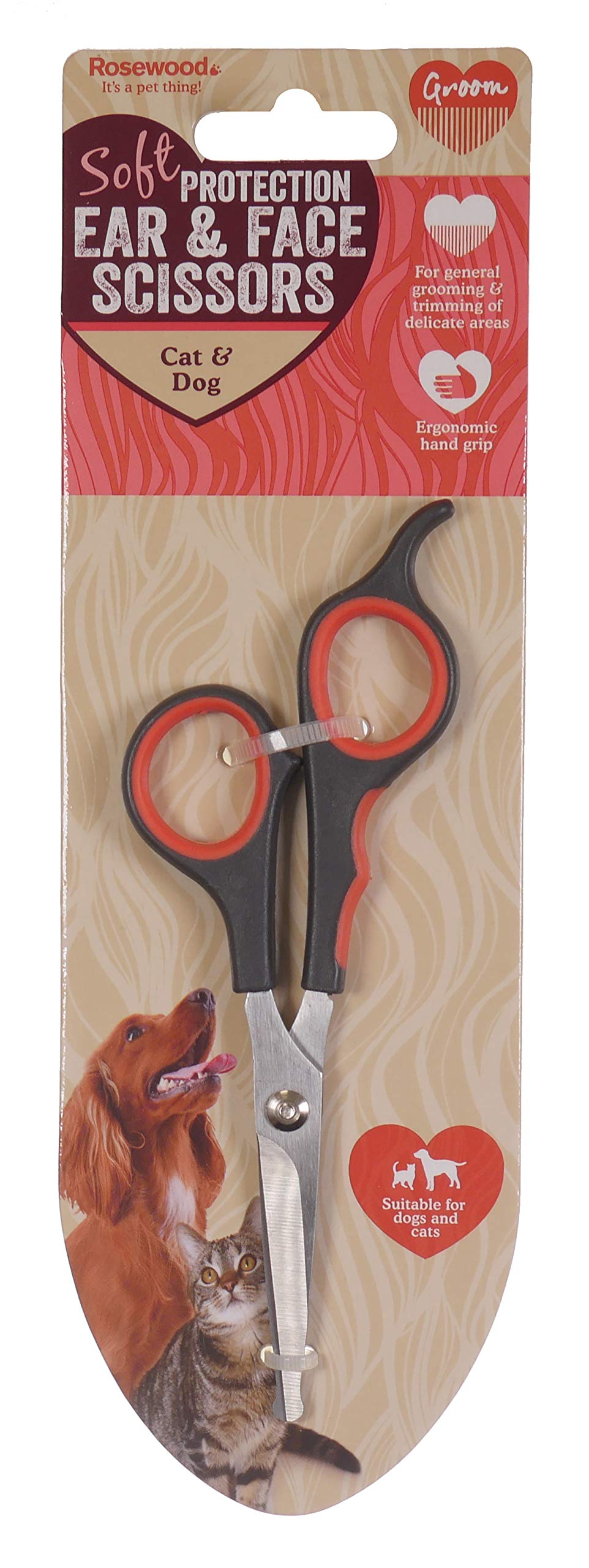 Rosewood Soft Protection Ear & Face Scissors - Ergonomic Grip, Suitable for All Coat Types 1