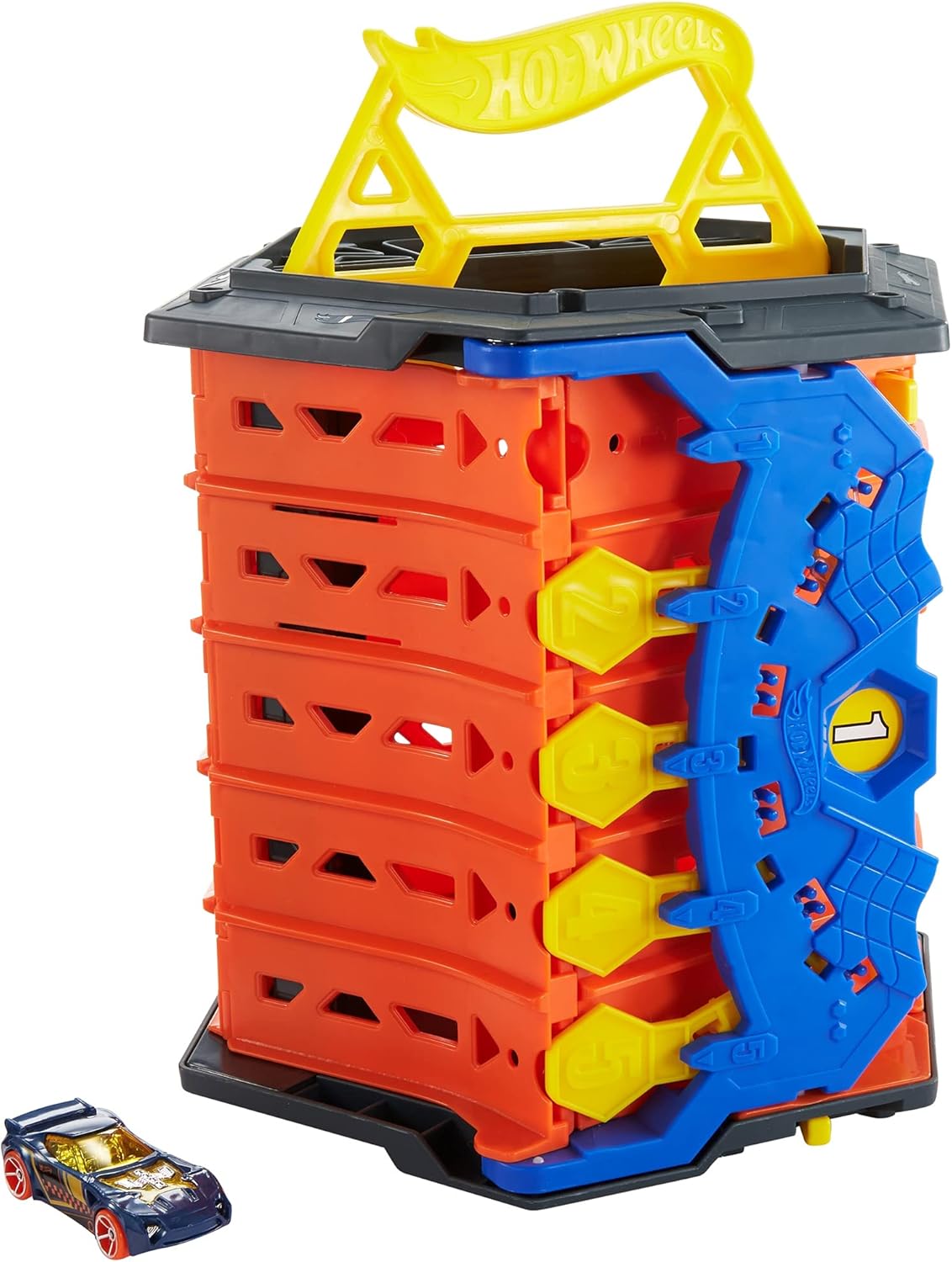 Hot Wheels Roll Out Raceway Track - 5-Lane Racetrack with Storage Bucket for Kids 4+ 1