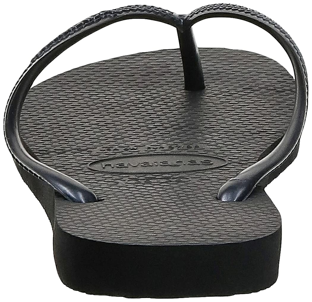 Havaianas SLIM Flip Flops - Women's Black, Size 5 UK | Rubber 5