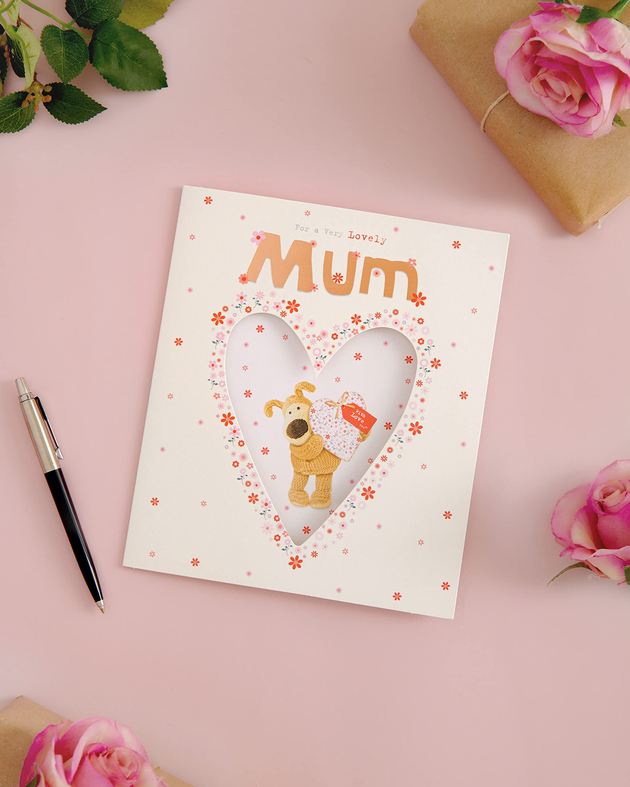 Boofle Birthday Card for Mum with Copper Foil Finish | 18.4 x 15.9 cm 3
