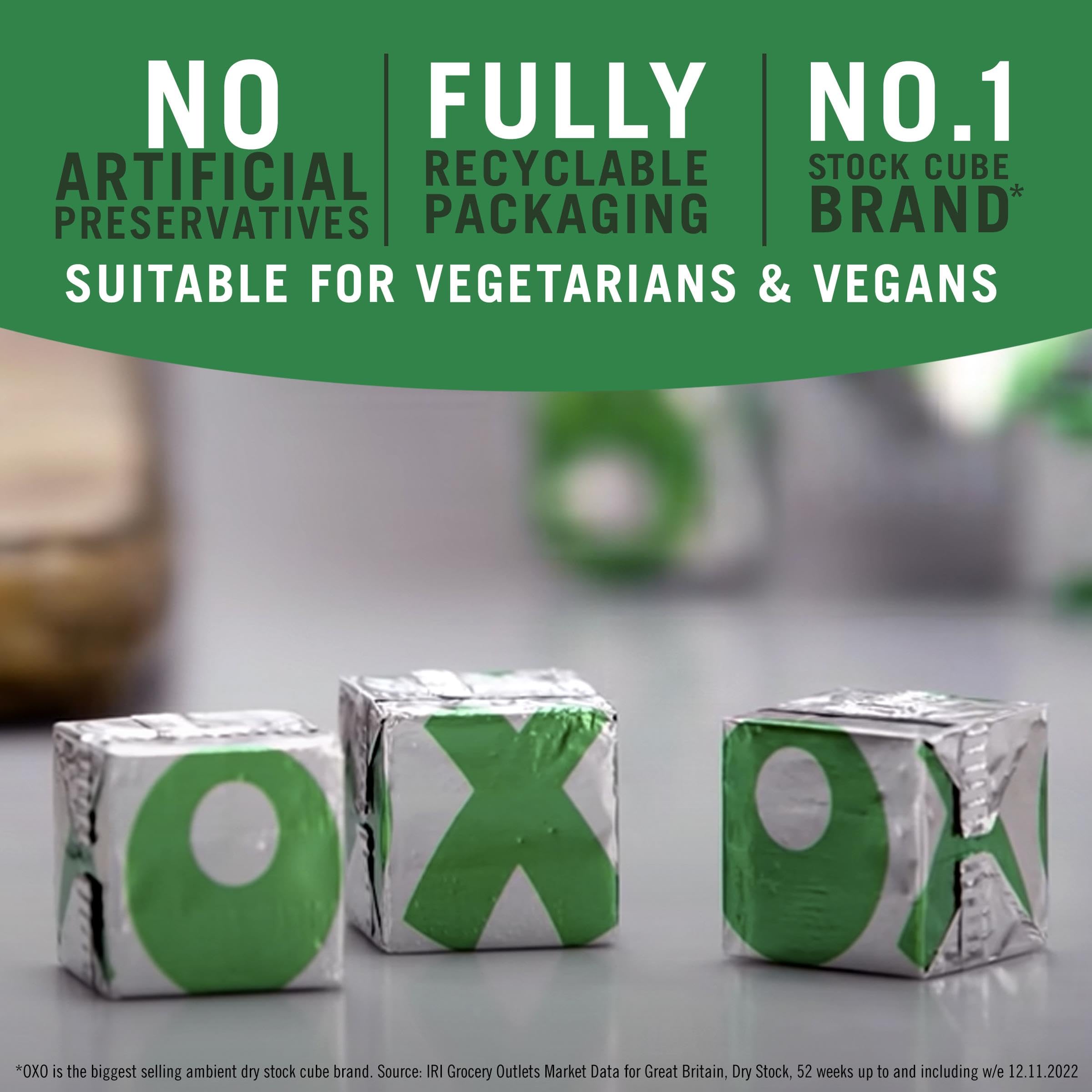 OXO Vegetable Stock Cubes - Plant-Based & Vegan, 60 Cubes, 378g 3