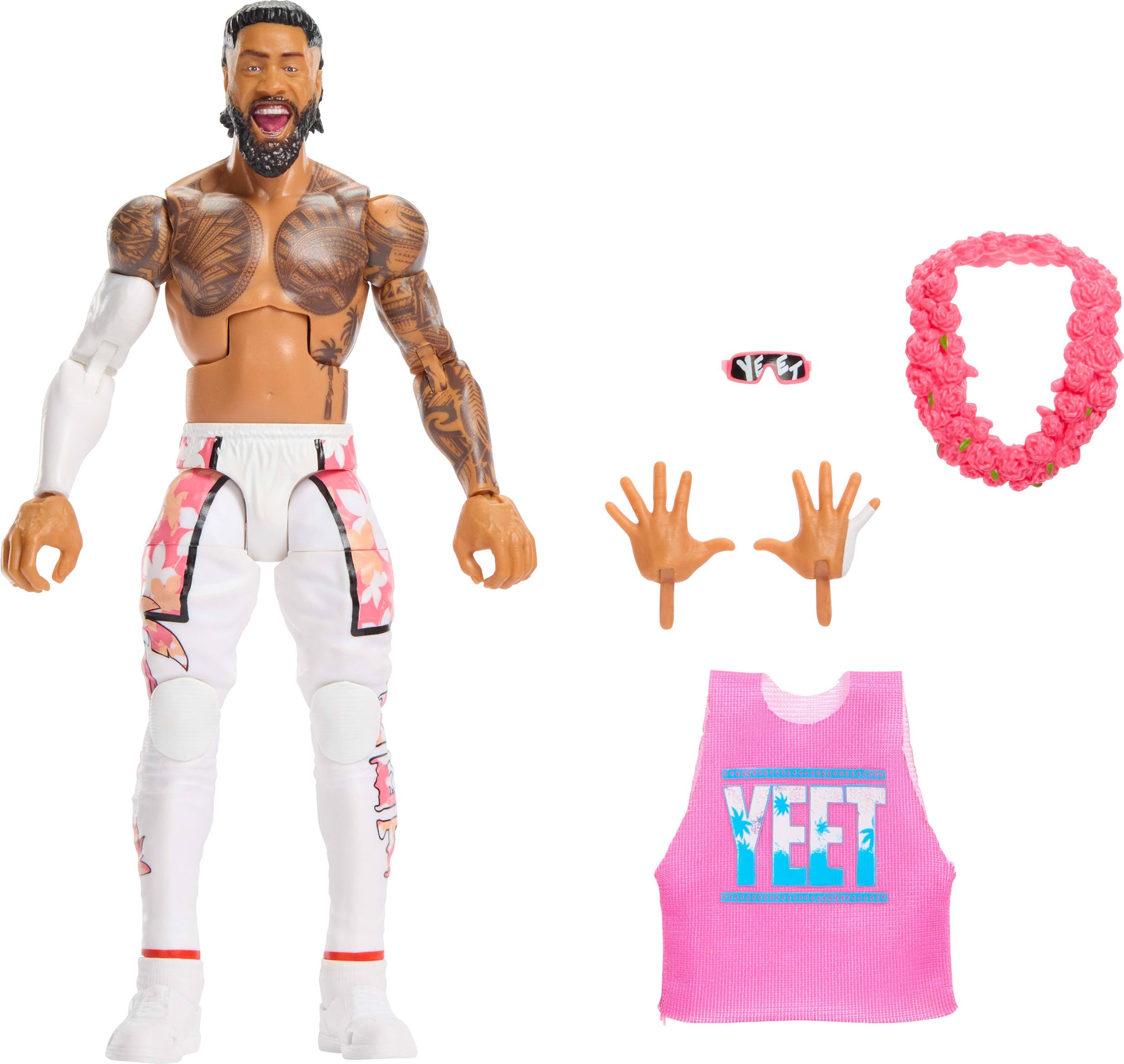Mattel WWE Elite Action Figure Jey Uso - 6-inch Scale | 25 Points of Articulation | Series #124