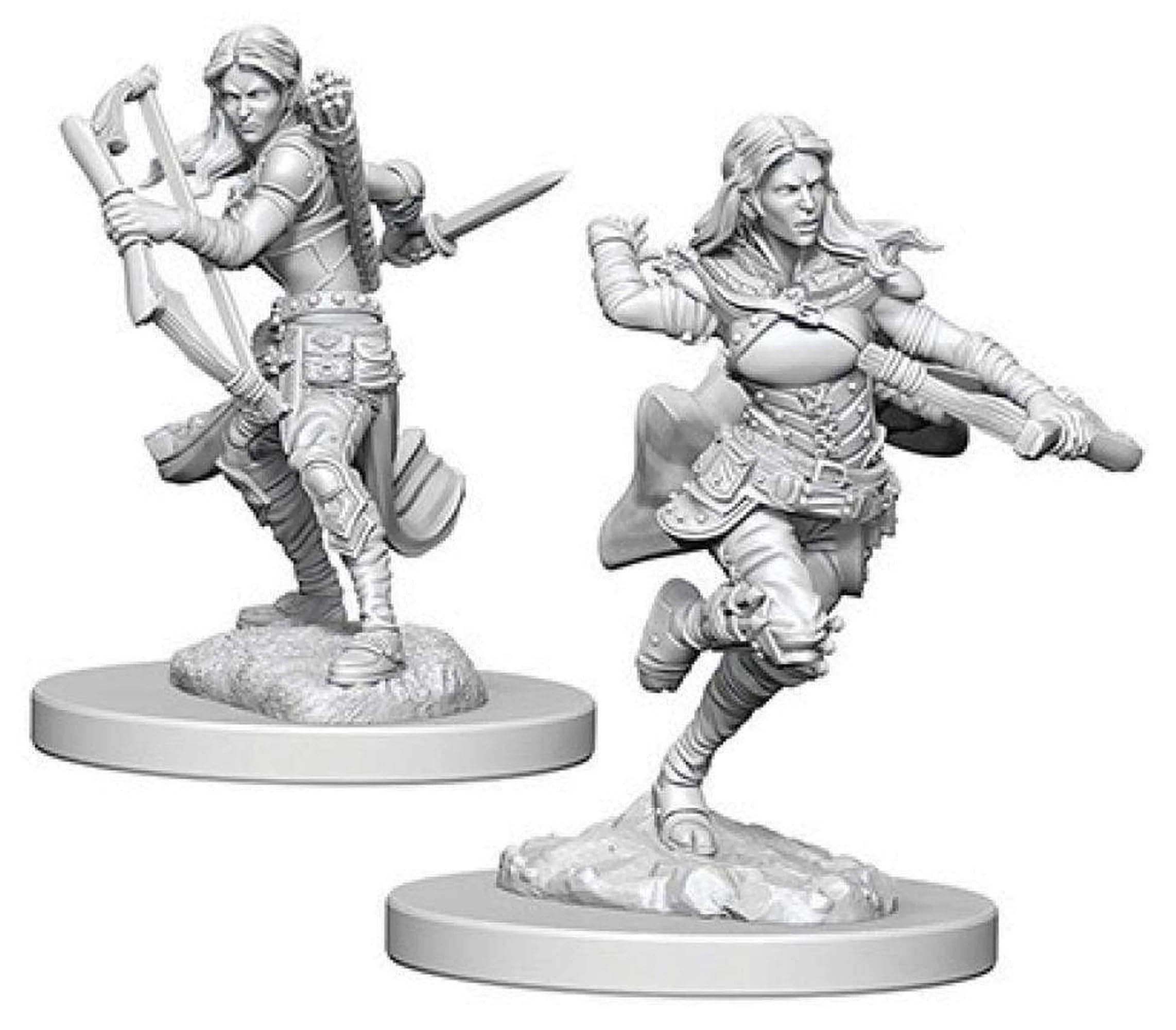 NECA Dungeons & Dragons Nolzurs Marvelous Unpainted Miniatures: Wave 4 Air Genasi Female Rogue - Green Plastic 1