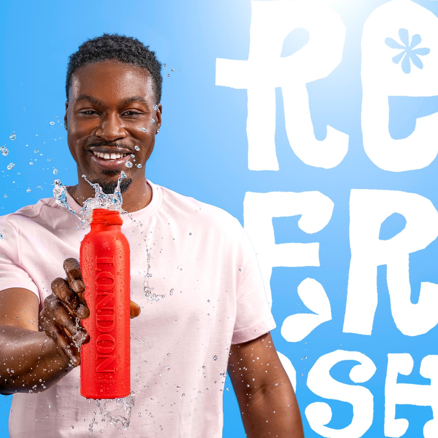 Bottle Up Reusable BPA Free Water Bottle 500ml – London Red, Prefilled with Pure Still Spring Water 3