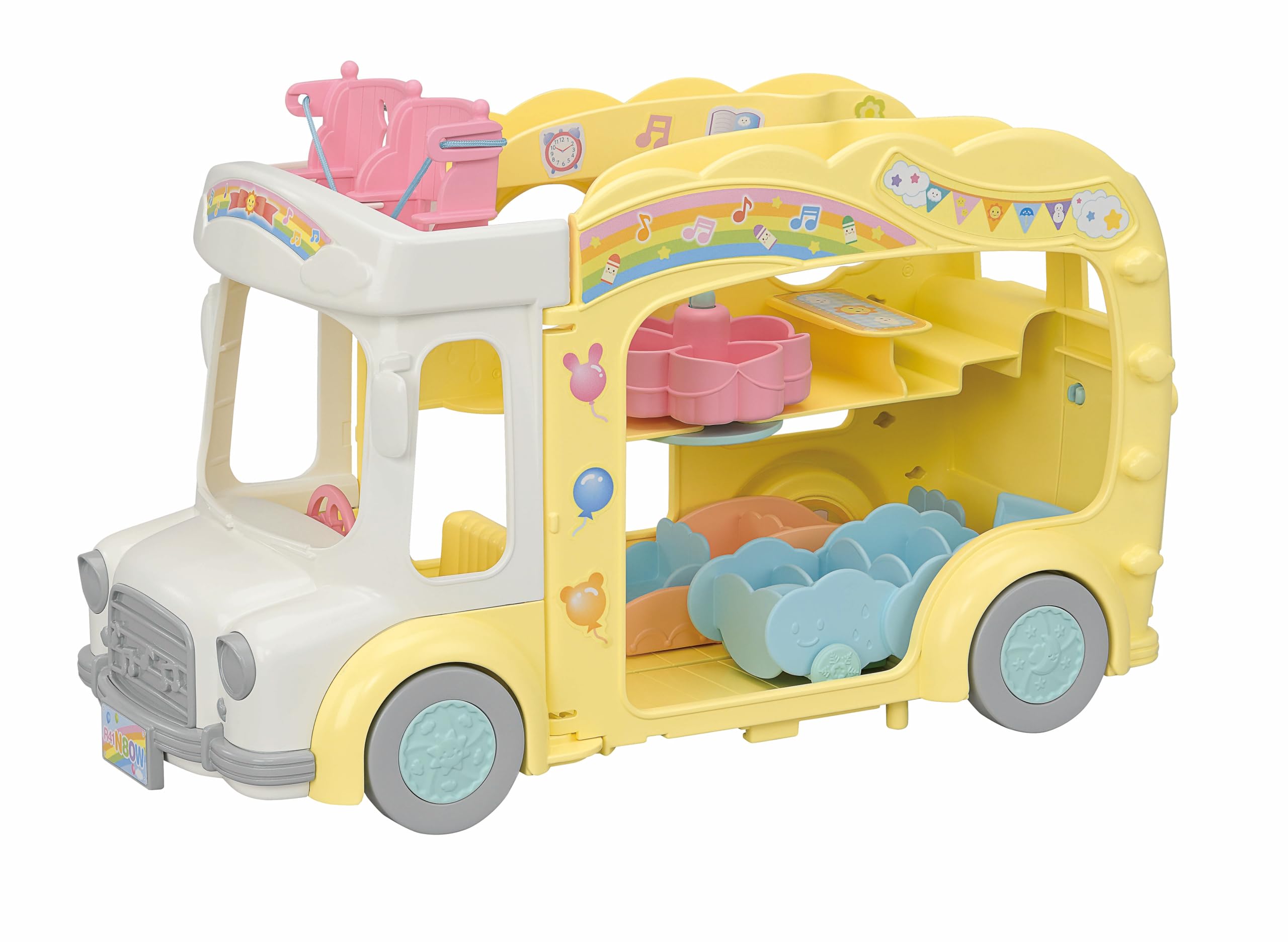 Sylvanian Families Rainbow Fun Nursery Bus Playset | Seats 28 Babies | Ages 3+