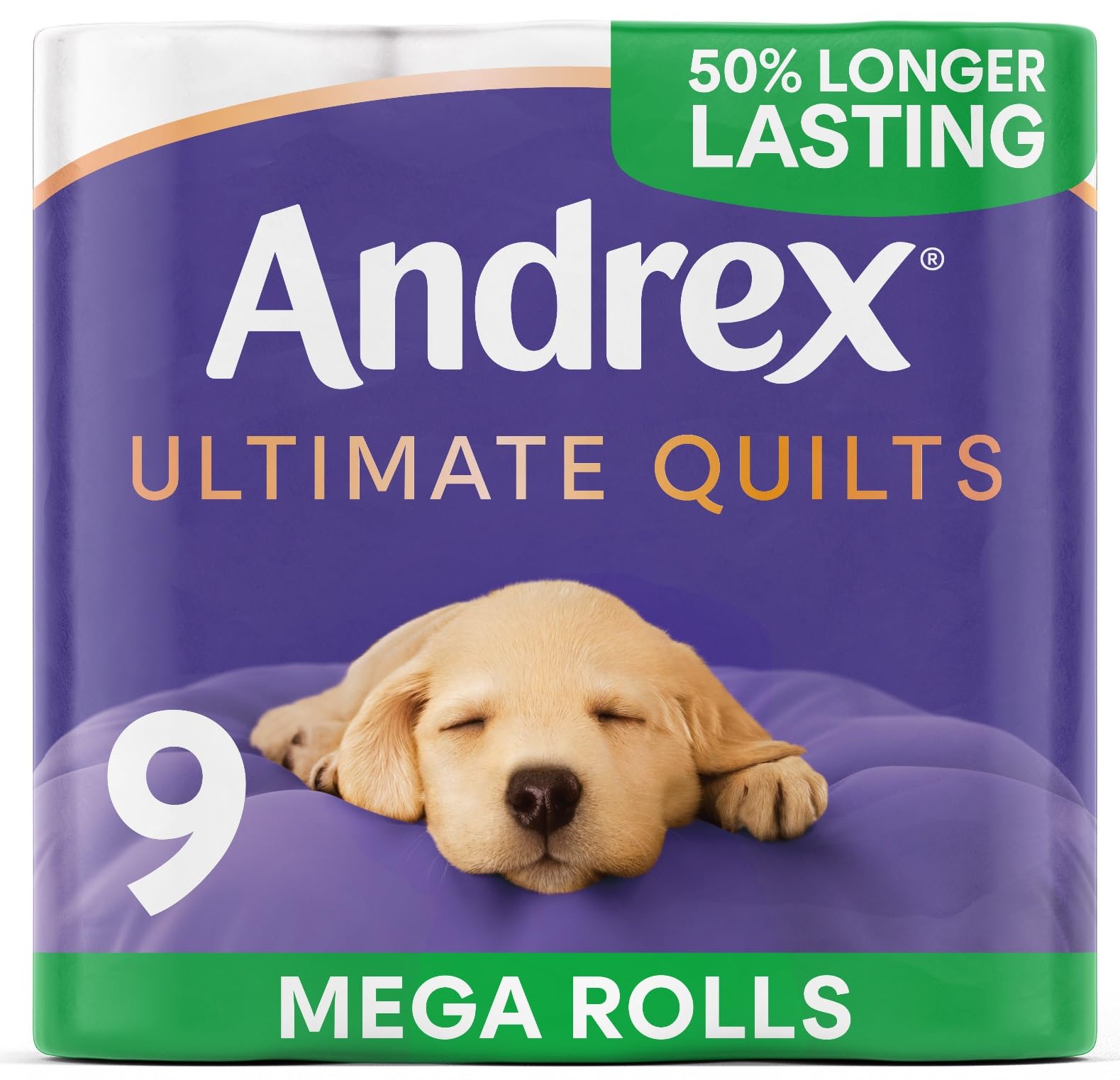 Andrex Ultimate Quilts Toilet Tissue - 9 Mega Rolls, 3-Ply, Unscented
