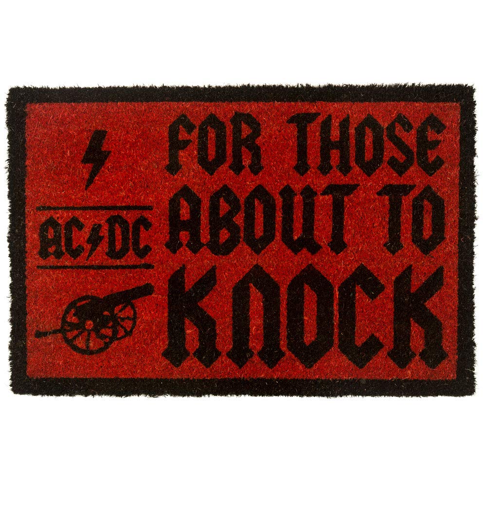 Pyramid International AC/DC For Those About To Knock Coir Doormat, 40 x 60 cm, Multi-Colour