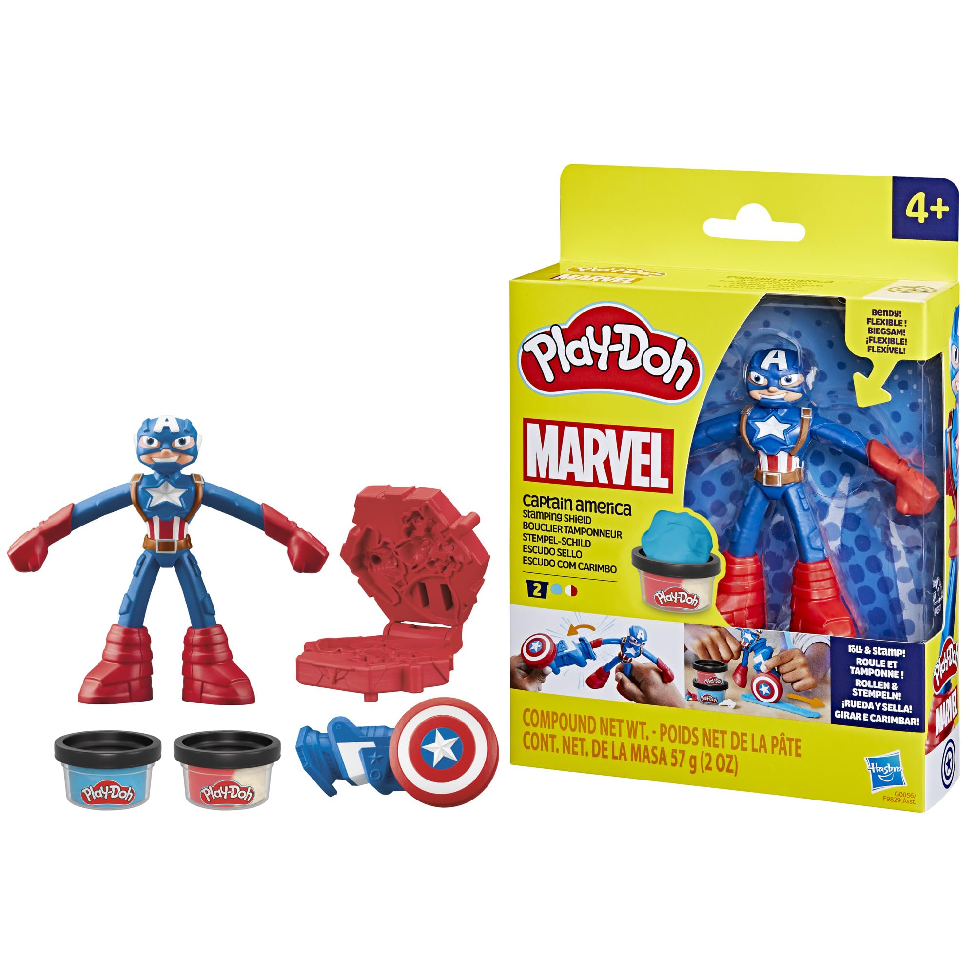 Play-Doh Marvel Captain America Stamping Shield Action Figure Playset | Ages 4+