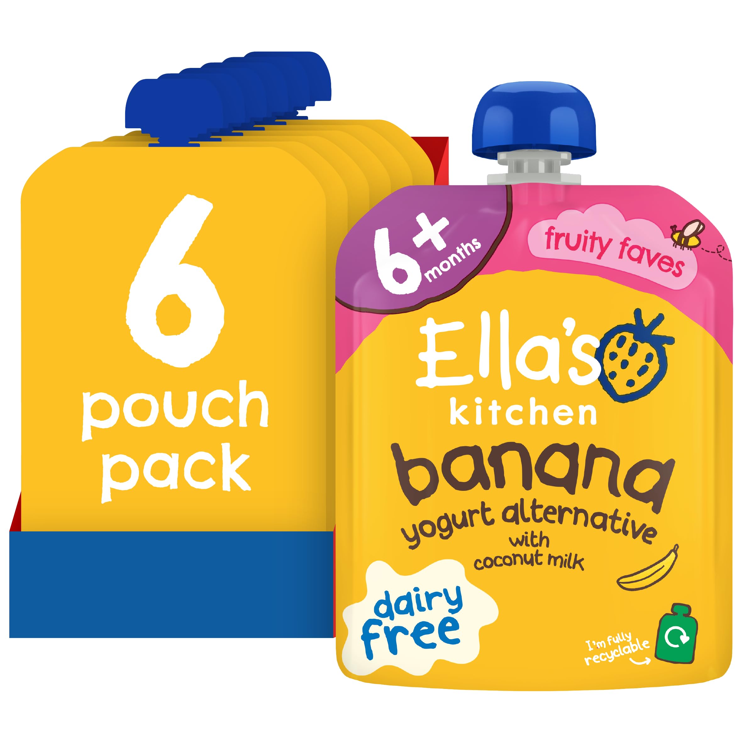 Ella's Kitchen Dairy Free Banana Yoghurt Alternative with Coconut Milk, 90g 1