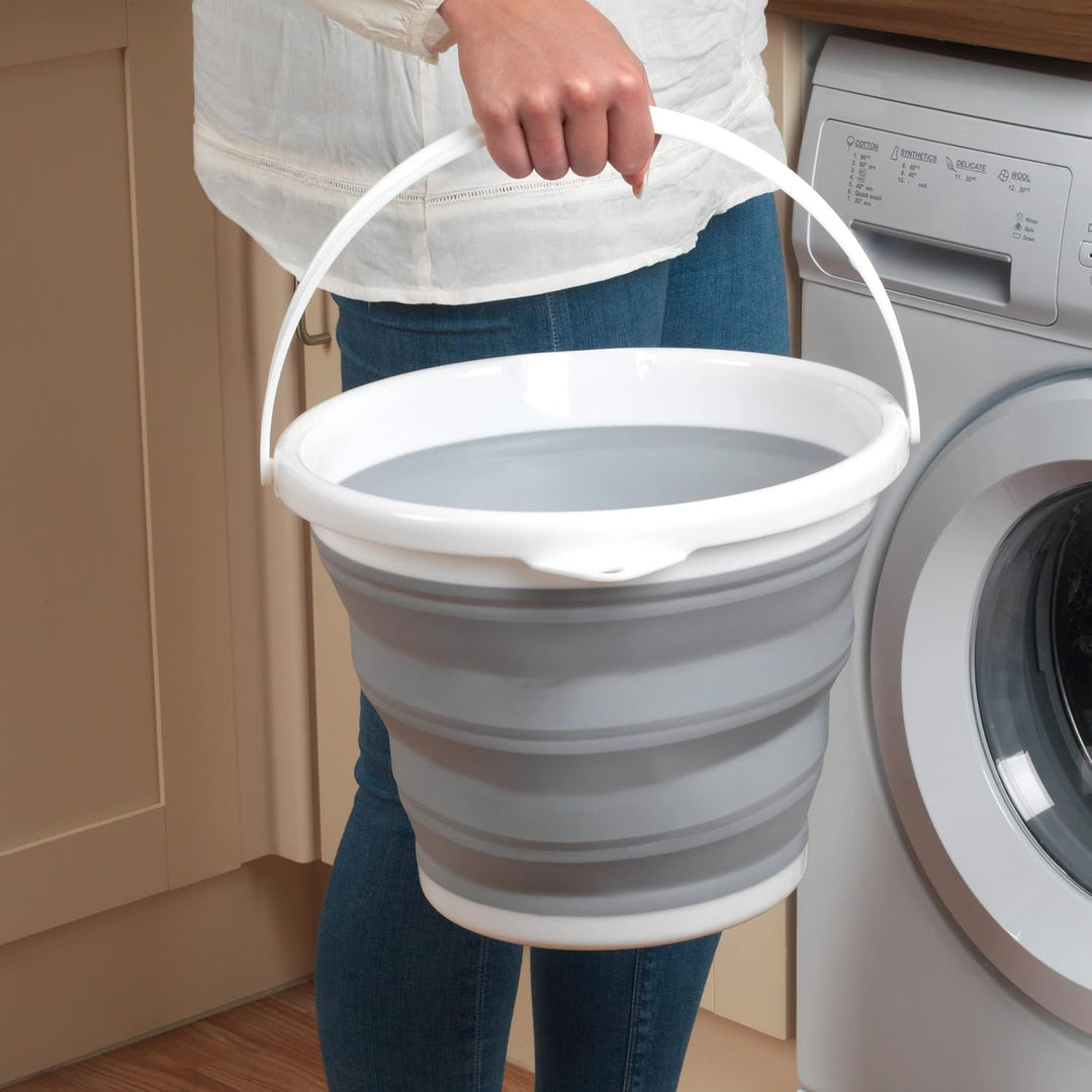Beldray - Collapsible Bucket 10 Litre Foldable Storage Bucket Grey