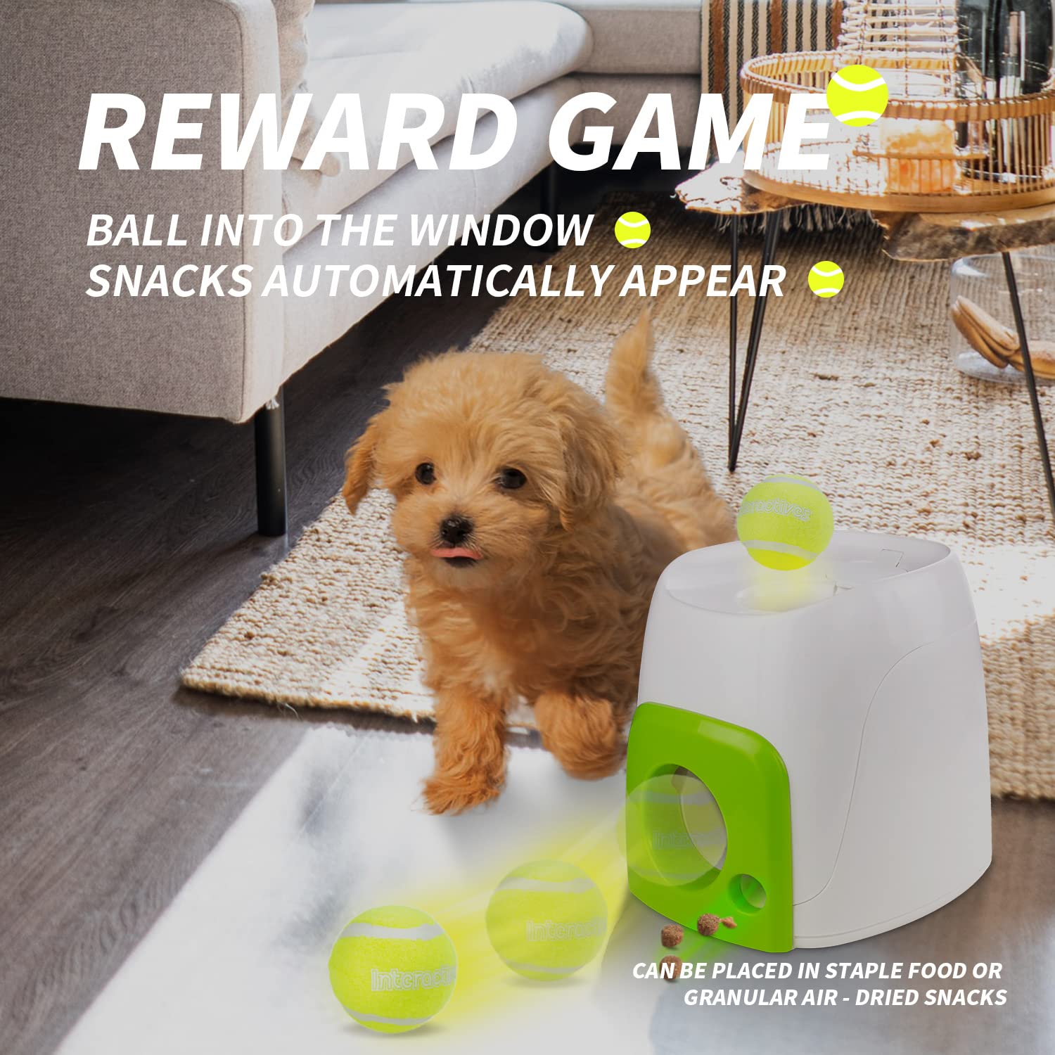 ALL FOR PAWS Fetch'N Treat Interactive Dog Toy | Gravity Treat Dispenser | Includes Tennis Ball 7