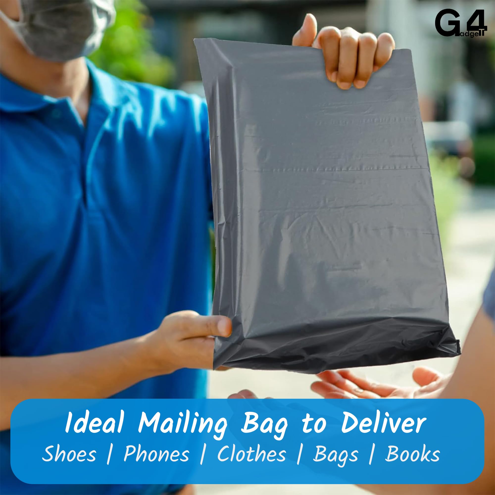 G4GADGET 5 Pack Large Grey Polyethylene Box Mailers | 17 x 24 Inches (425mm x 600mm) 5