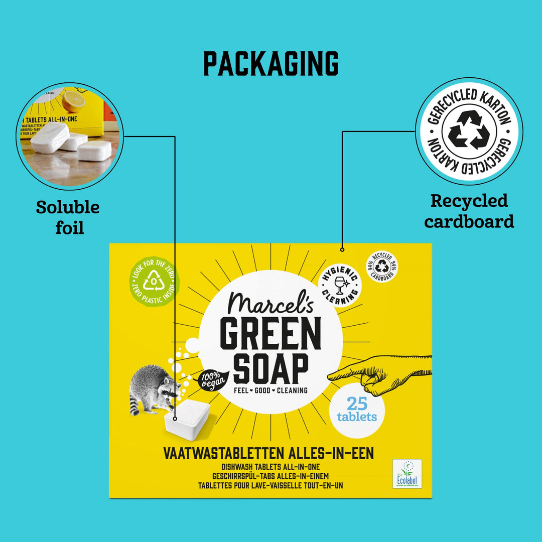 Marcel's Green Soap - Dishwasher Tablets All-in-One - 25 Pack