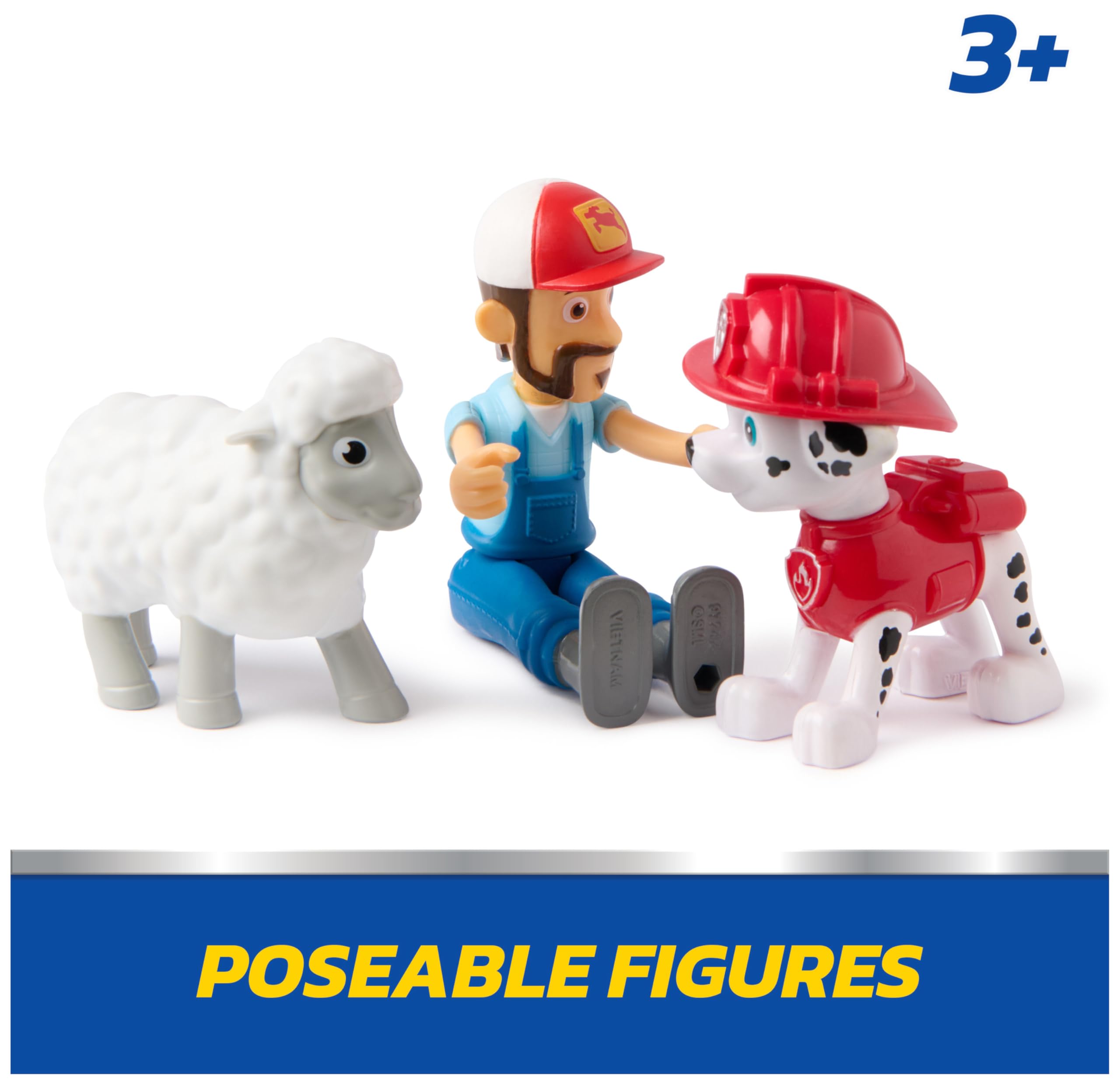 Paw Patrol Marshall & Farmer Al Figure Pack with Sheep Toy Figure | Ages 3-9 | 3 Figures 3