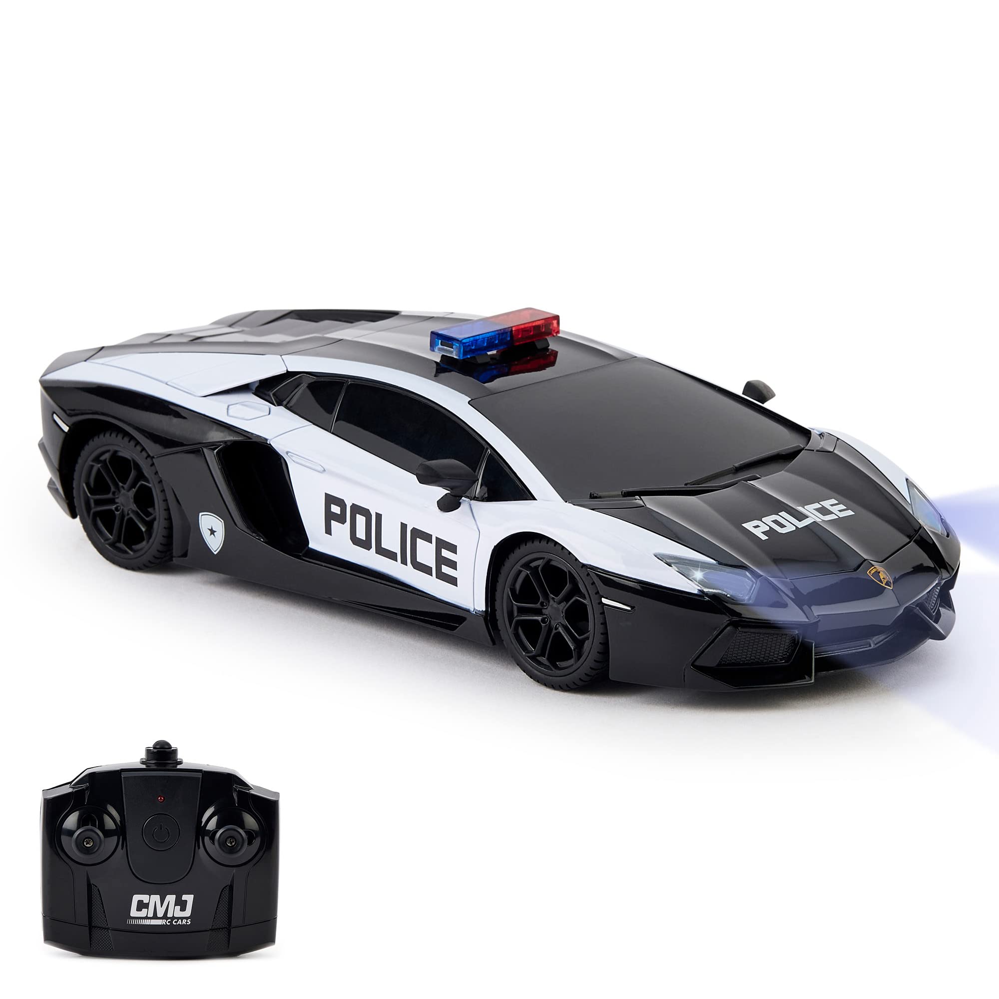 CMJ RC Lamborghini Aventador LP700-4 Police Car - 2.4GHz Remote Control Vehicle for Kids 6+ 1