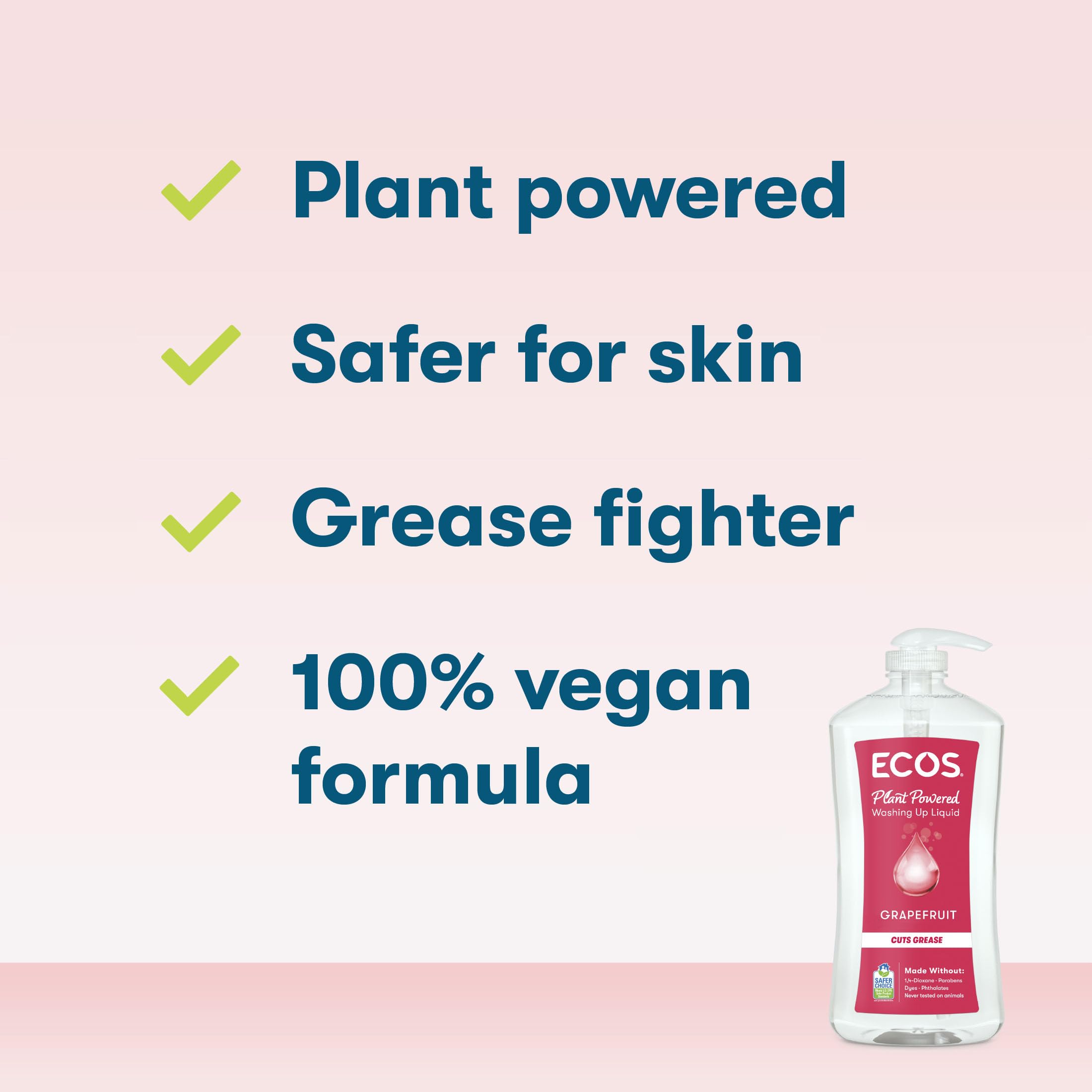 ECOS Washing-Up Liquid - Plant Powered Dish Soap, Grapefruit Scent | 500 ml 2