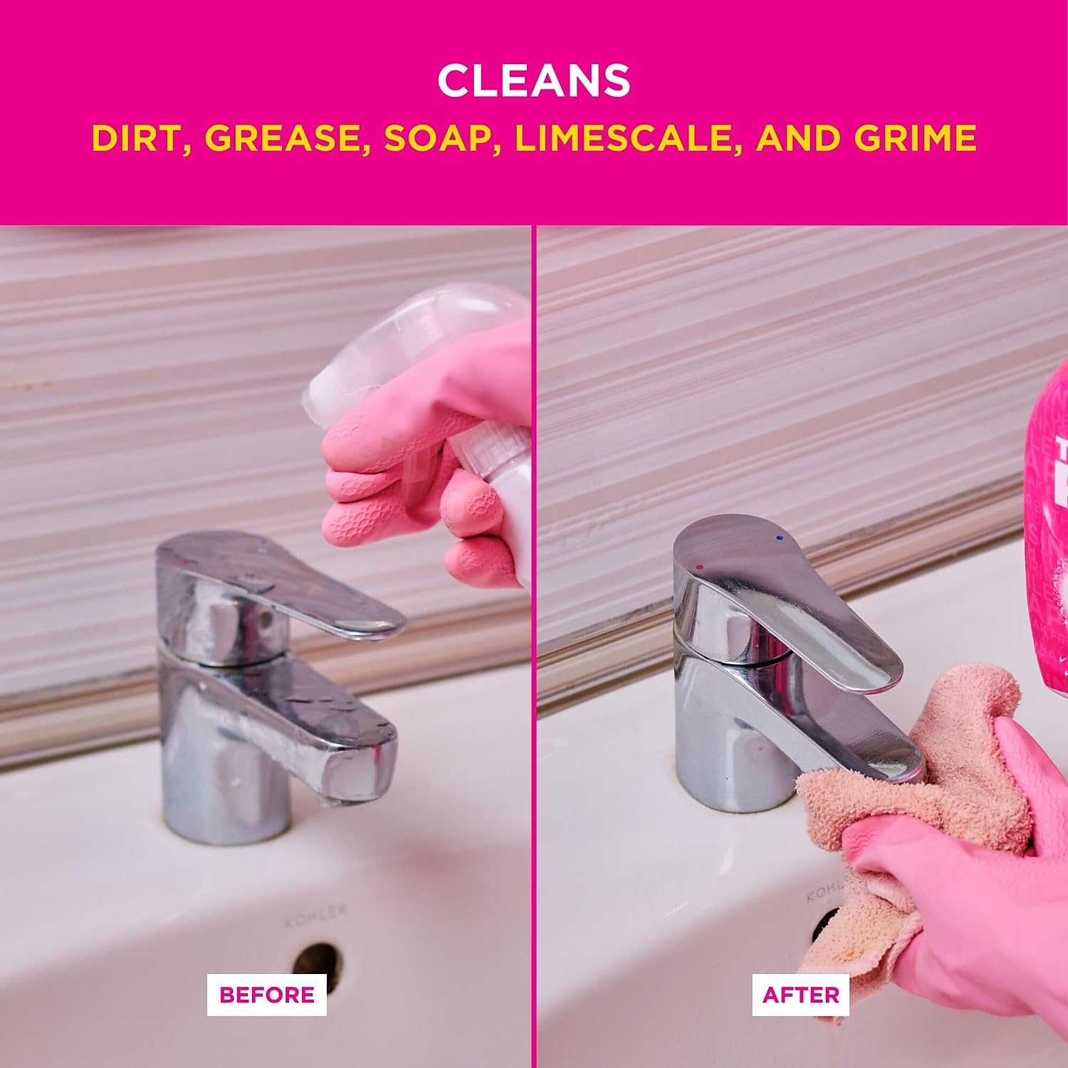 THE PINK STUFF Miracle Bathroom Foam Cleaner - Non-Drip Formula, Limescale Removal | 750ml 5