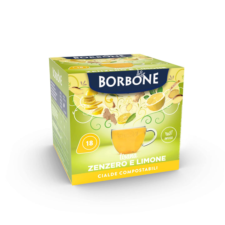 Caffè Borbone Ginger and Lemon Infusion - 72 Pods (4 Packs of 18) - ESE Compatible
