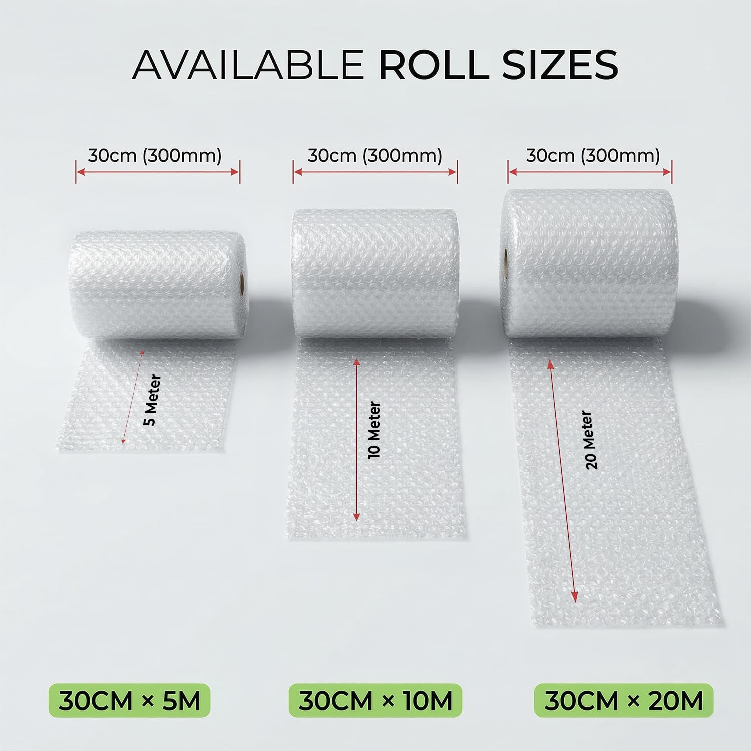 Inkspire Bubble Wrap Roll - 300mm x 20m Heavy Duty Protection | Tear Resistant | Reusable