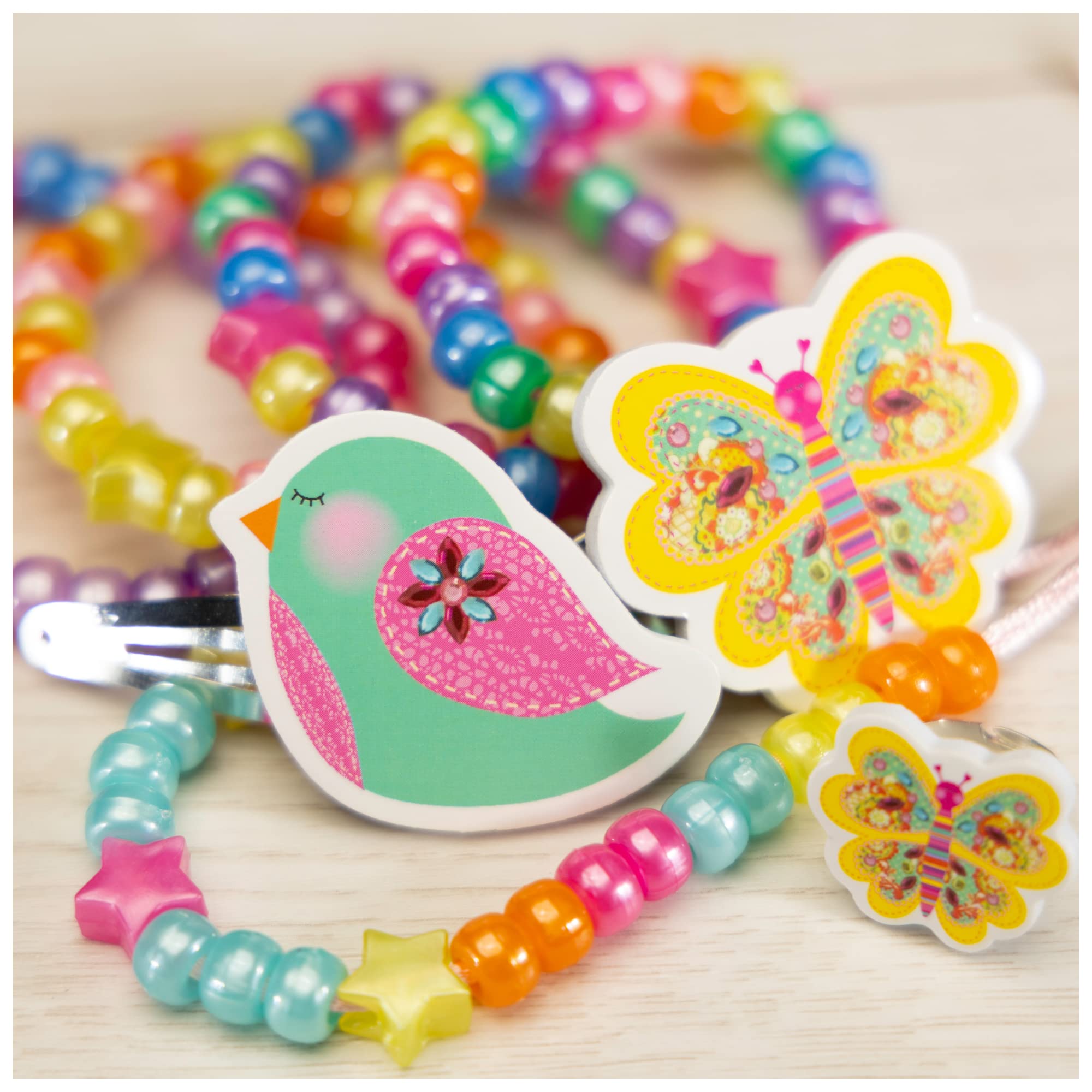 Galt Jewellery Craft Kit - Ages 5+ | 300 Pony Beads | Includes Glitter Glue & Foam Shapes 5