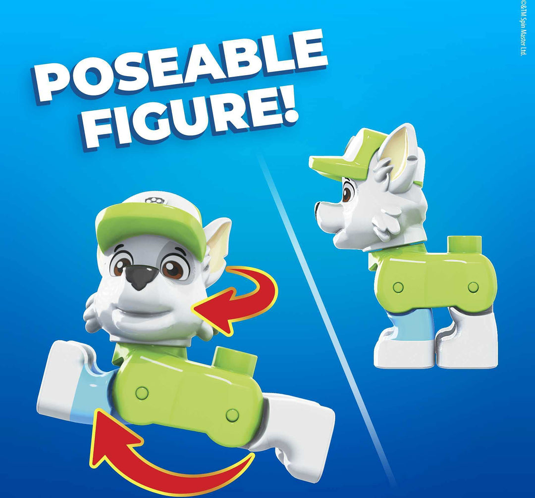 Mega Bloks Paw Patrol Rocky's City Recycling Truck Set - Building Playset for Ages 3+