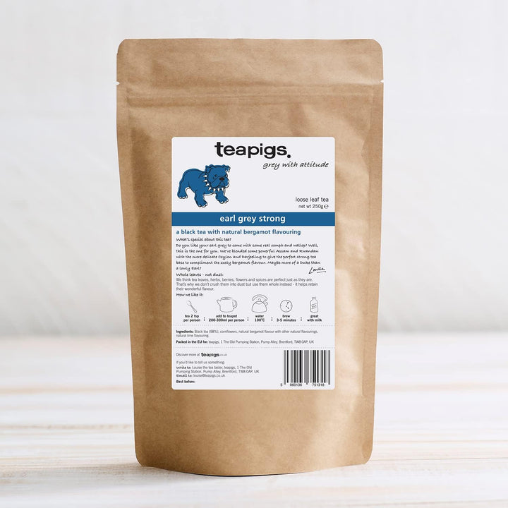Teapigs Earl Grey Strong Loose Leaf Tea - Whole Leaf Black Tea with Bergamot & Cornflowers