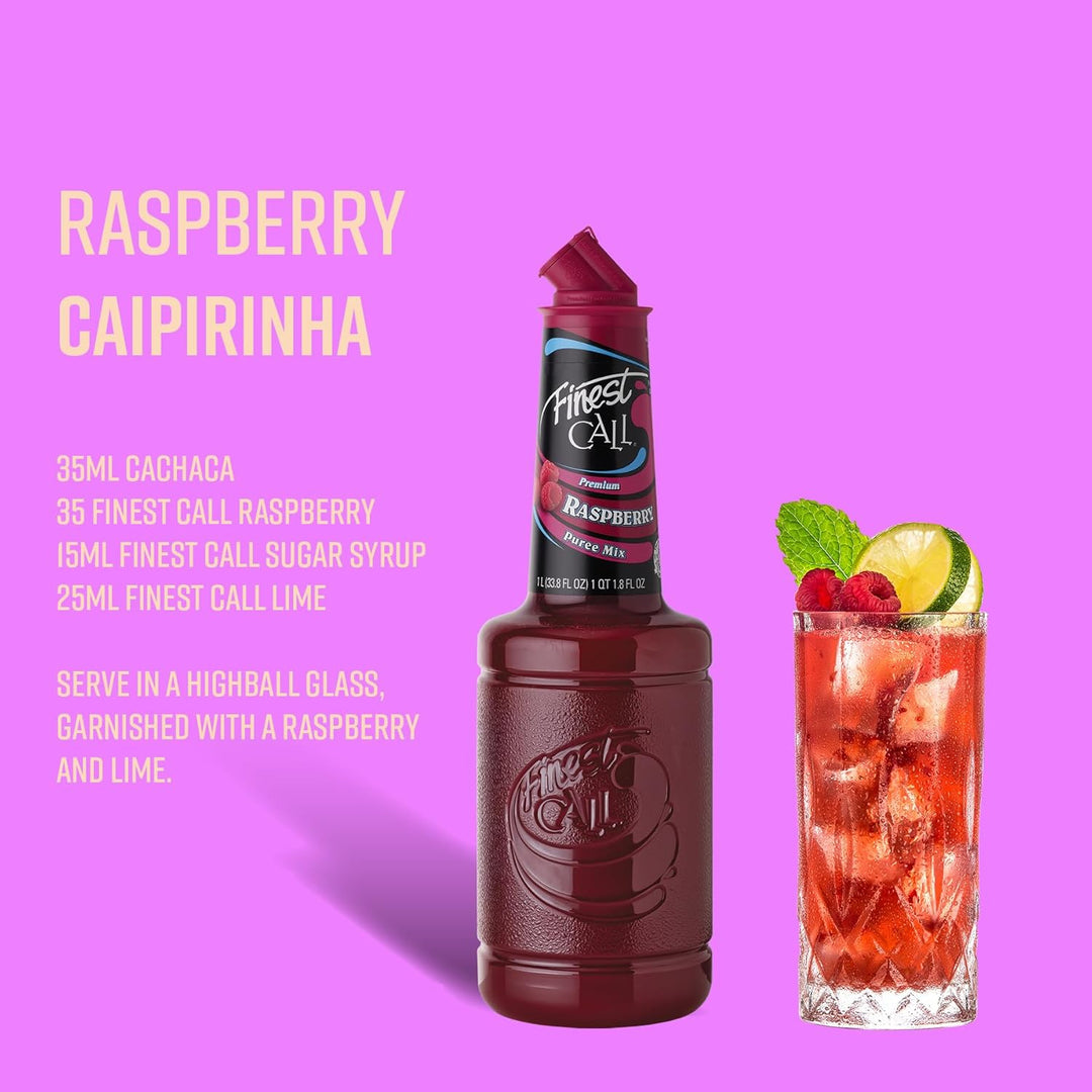 Finest Call Raspberry Puree - Premium Cocktail Mix for Drinks, Desserts & Sauces
