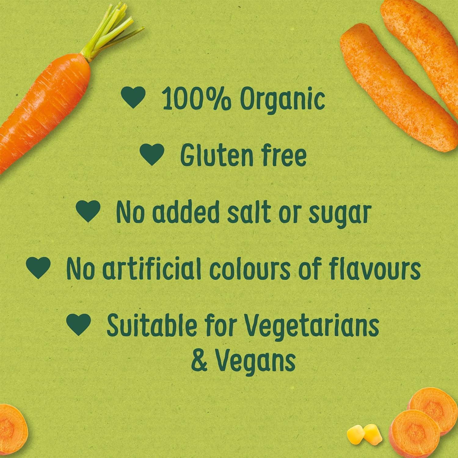 Organix Melty Carrot Puffs, Bio-Babysnack, Fingerfood, Multipack, 4 x 216 g 4