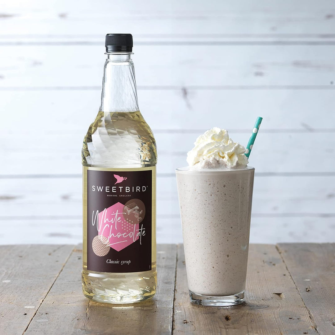 Sweetbird White Chocolate Syrup (1 Litre) - Vegan Friendly Beverage Syrup