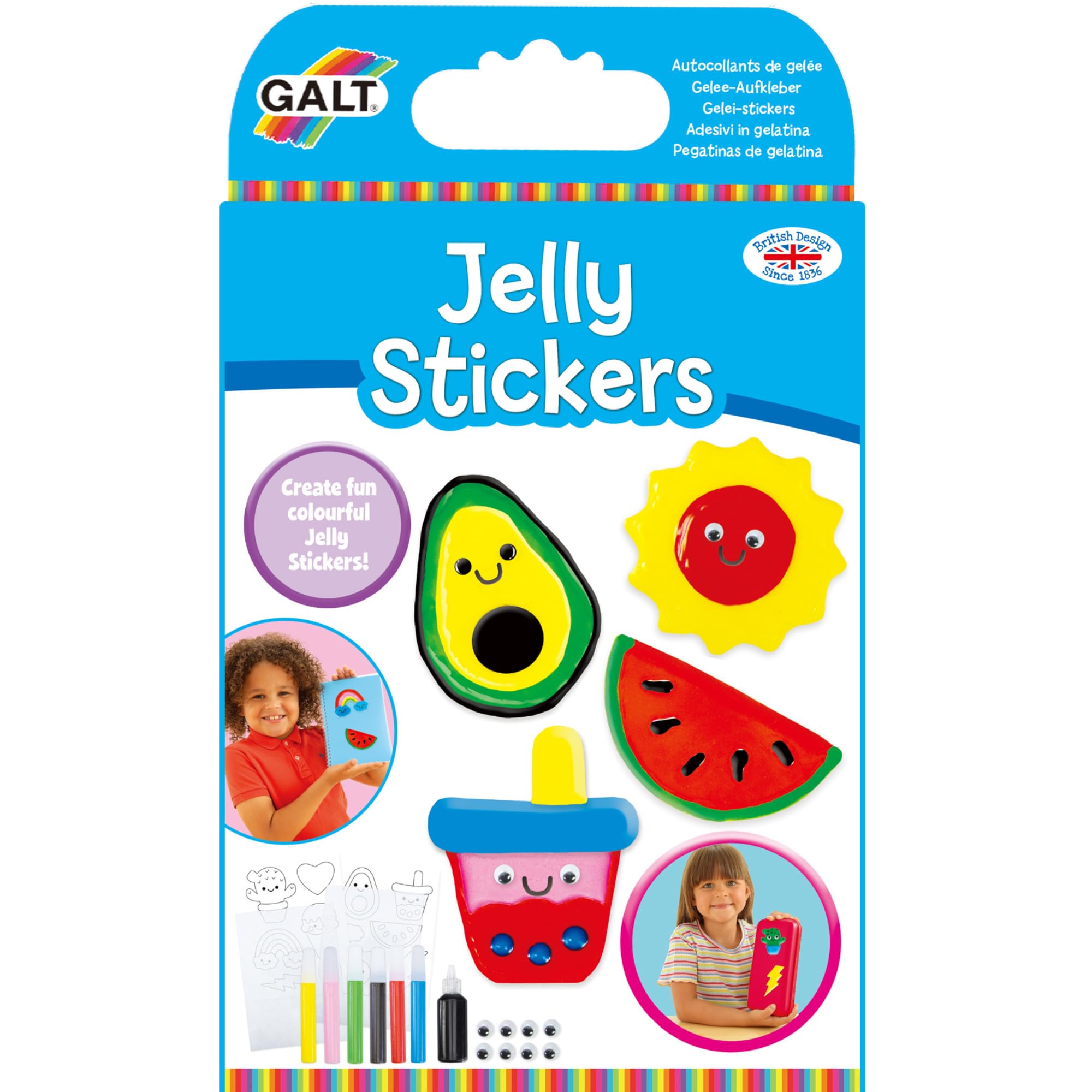 Galt Jelly Stickers Craft Kit - Create Your Own Vibrant Stickers | Ages 5+ 5