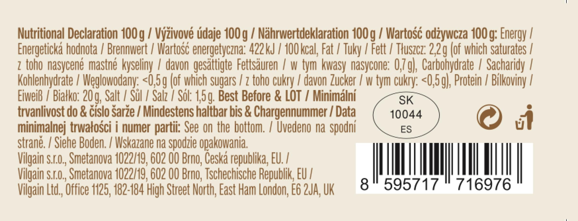 Vilgain Chicken Breasts with Salt and Pepper - 100g Tin | 98% Chicken Breast | 20g Protein 7