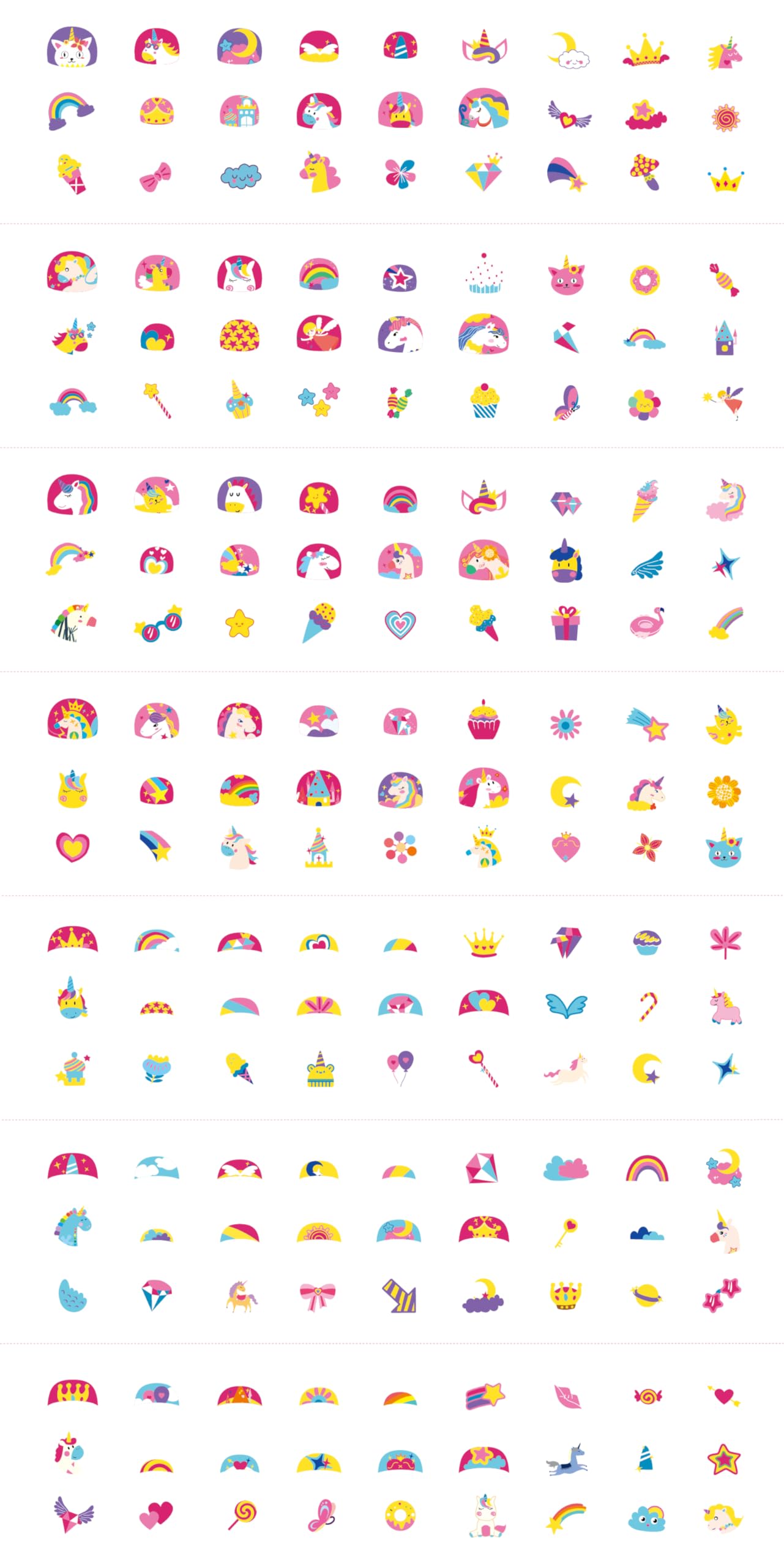 Avenir Unicorn Temporary Tattoos & Nail Stickers Set for Kids Ages 3+ | 260+ Decals 5
