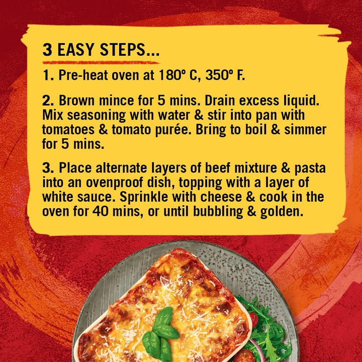 Schwartz Lasagne Recipe Mix 36g | Pack of 12 | Vegan Friendly | Rustic Italian Flavour