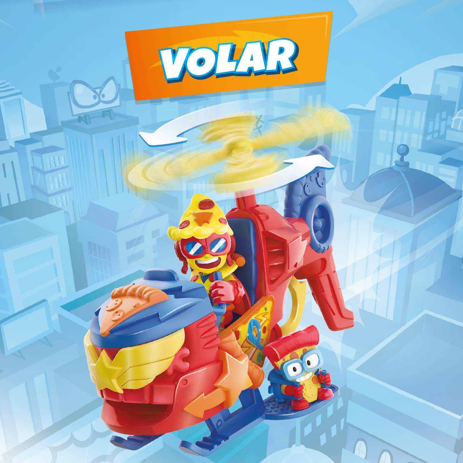 SUPERTHINGS - Pizzacopter Helicopter with Pizza Disc Launcher & Exclusive Figures 11