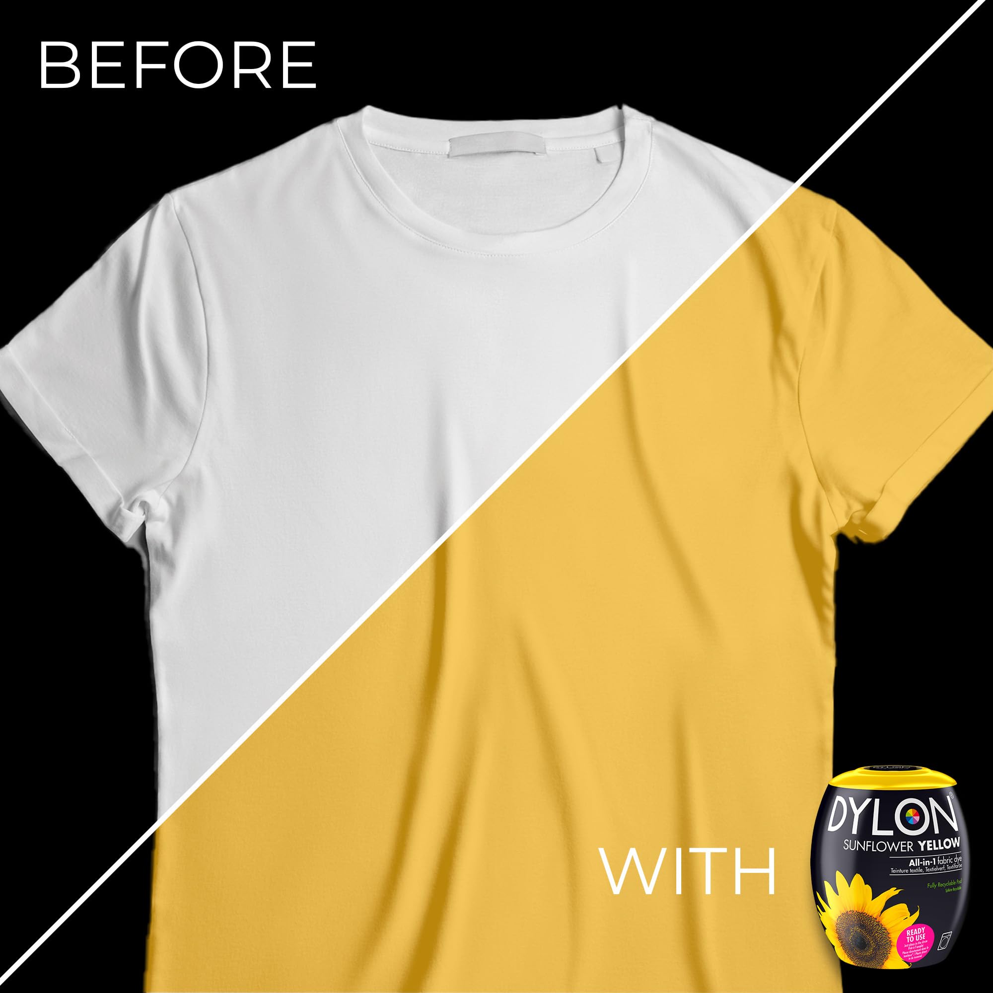 Dylon Washing Machine Fabric Dye Pod - Sunflower Yellow, 350g 5