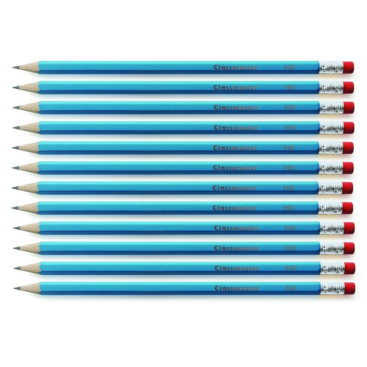 SHOW-ME Classmaster HB Graphite Pencils with Eraser Tips - Pack of 12 | Hexagonal Barrel 2