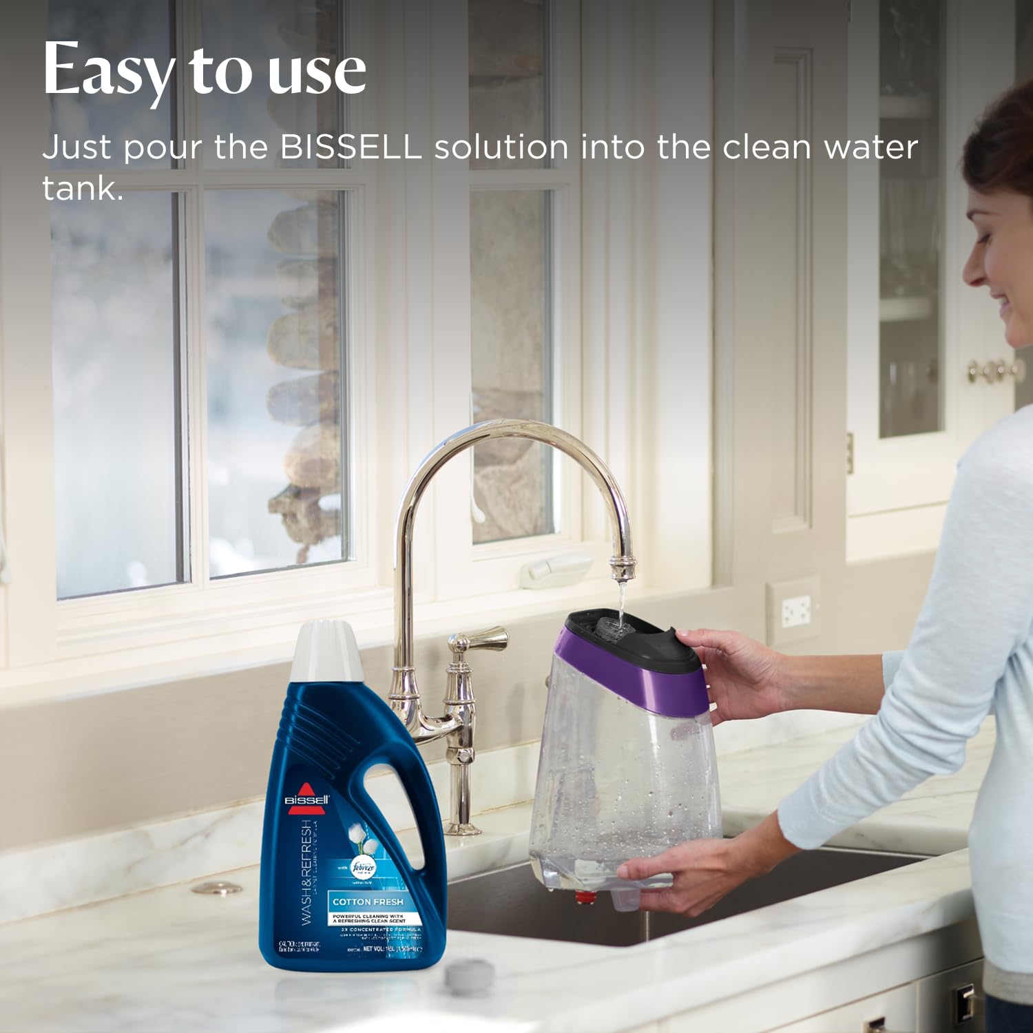 BISSELL Wash & Refresh Carpet Cleaner Solution - Febreze Cotton Fresh Scent | 1.5L Concentrated Liquid 5