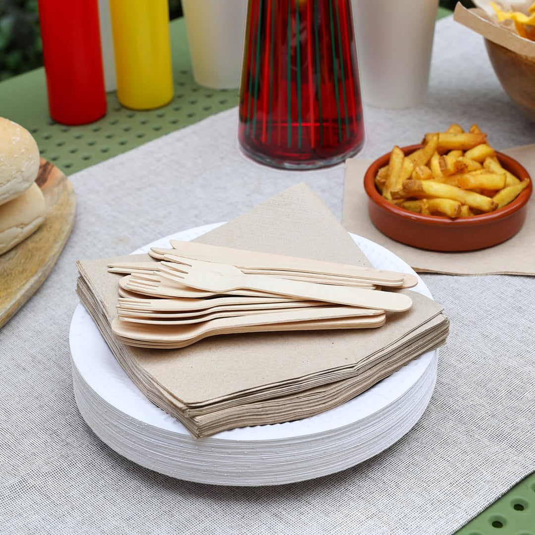 Talking Tables Table Kind 100 Pack Soft Recycled Paper Napkins Brown 2-Ply 33cm