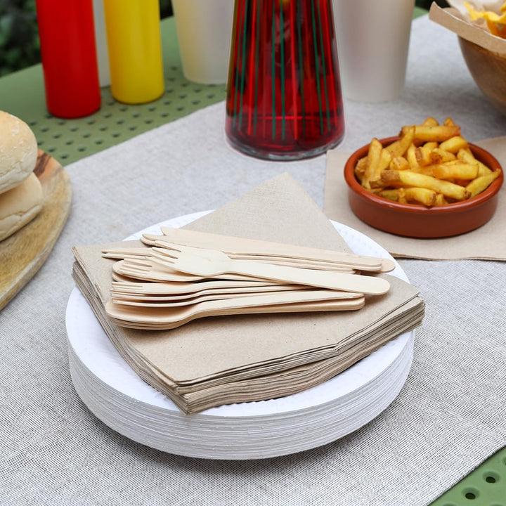 Talking Tables Table Kind 100 Pack Soft Recycled Paper Napkins Brown 2-Ply 33cm