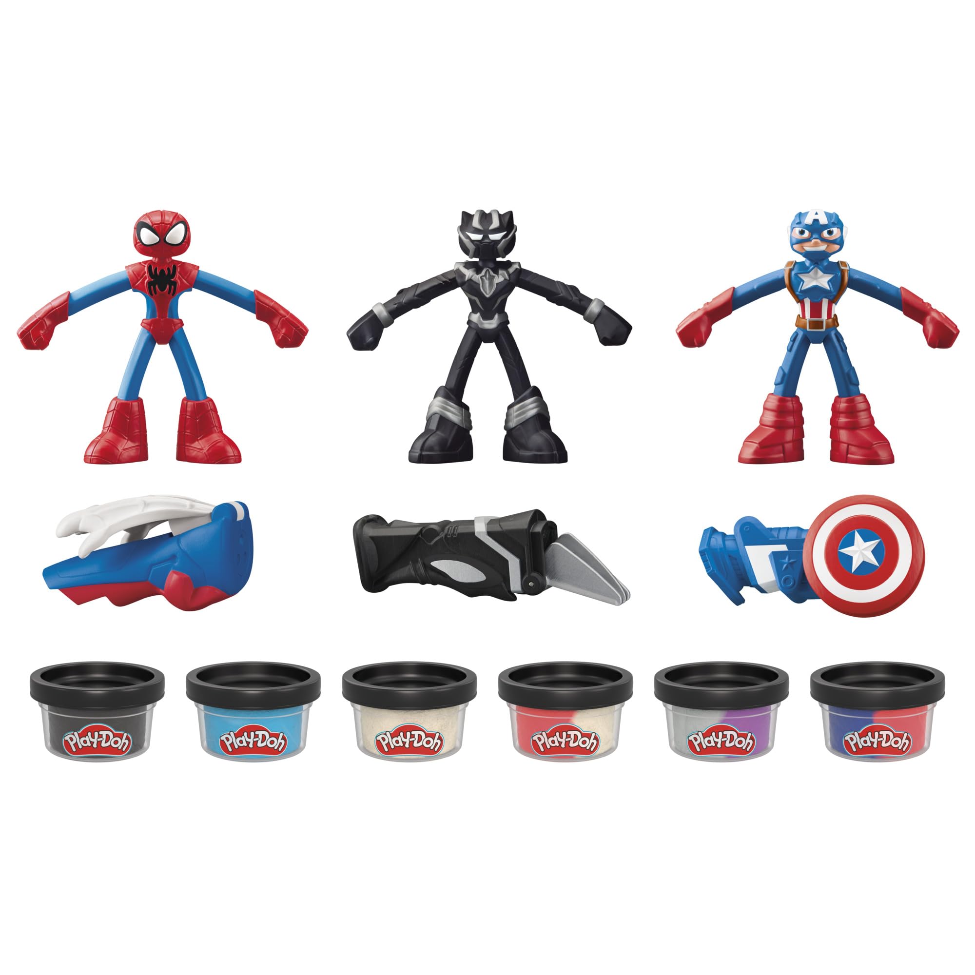 Play-Doh Marvel Hero Adventure Playset with 3 Figures & 6 Compound Cans | Ages 4+ 9