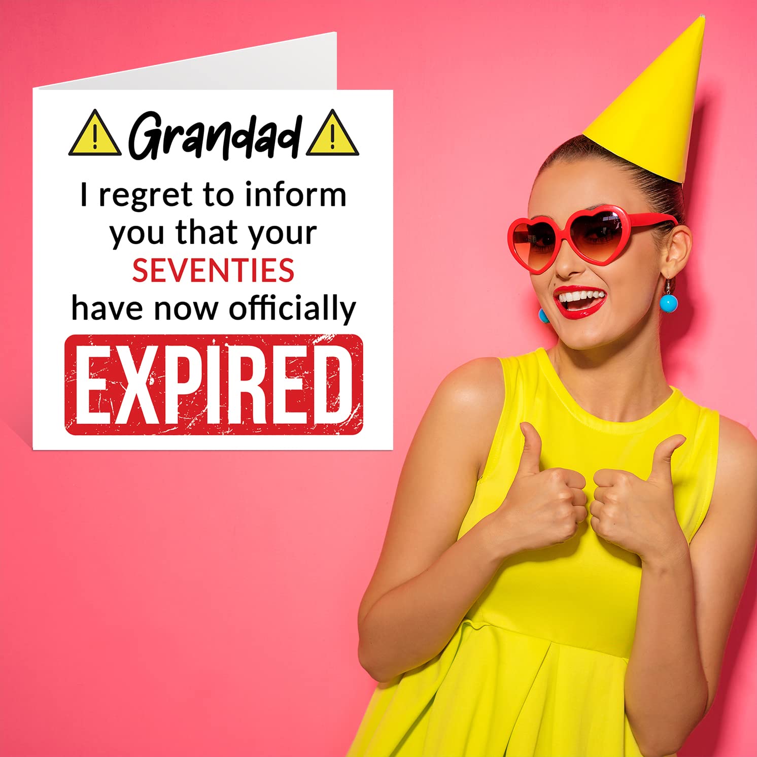 Stuff4 Funny 80th Birthday Card for Grandad - Your Seventies Have Expired | 145mm Square 7