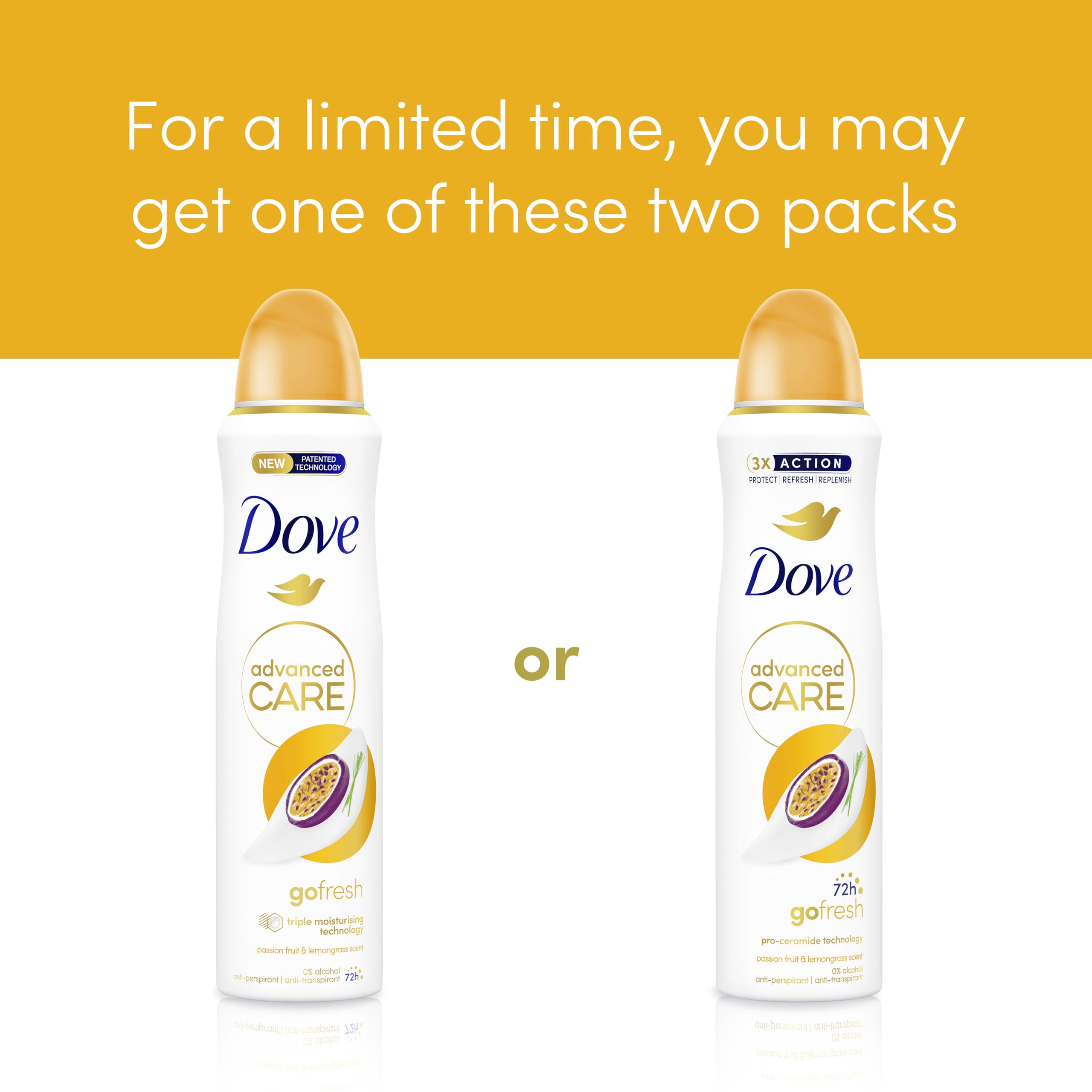 Dove Advanced Care Go Fresh Passion Fruit & Lemongrass Scent Antiperspirant Deodorant Spray (15g) 4