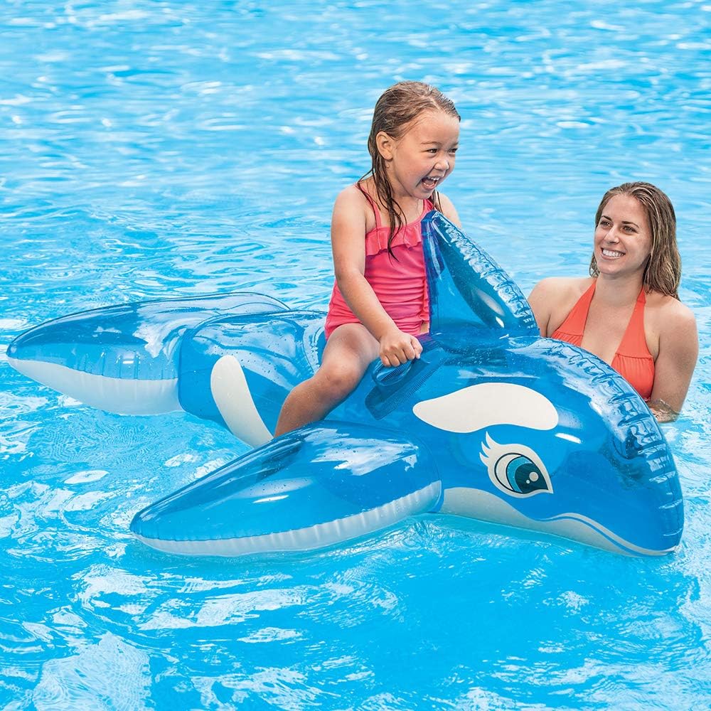 Intex Little Whale Ride-On - 60-Inch Inflatable Pool Toy for Kids 3+ 4