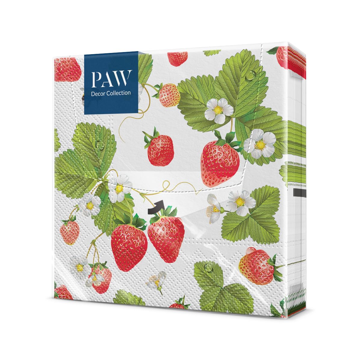 PAW Decor Collection 3-Ply Napkins - Strawberries with Bees Design | 33 x 33 cm | 20 Count 1