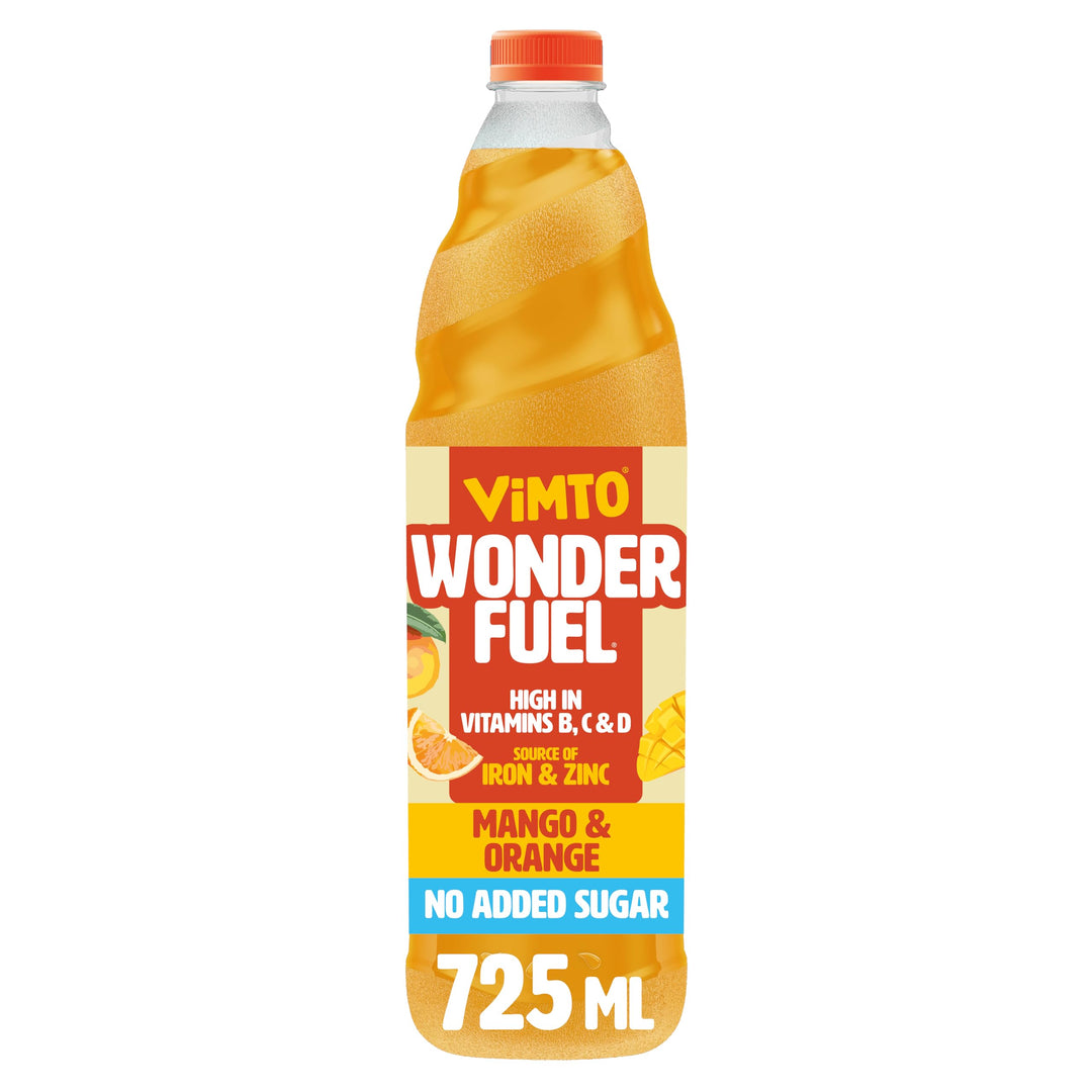 Vimto Wonderfuel Squash – No Added Sugar – Vitamins B, C & D – Iron & Zinc – 725ml