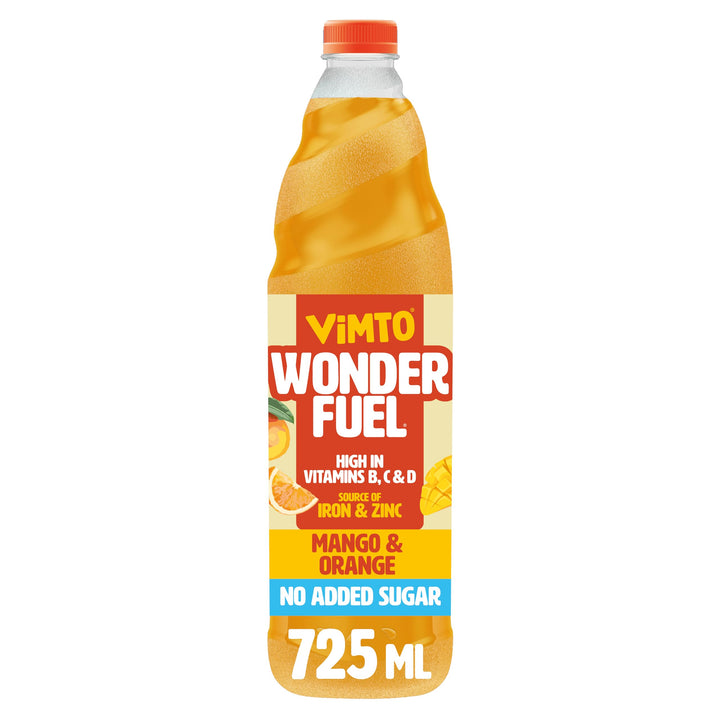 Vimto Wonderfuel Squash – No Added Sugar – Vitamins B, C & D – Iron & Zinc – 725ml